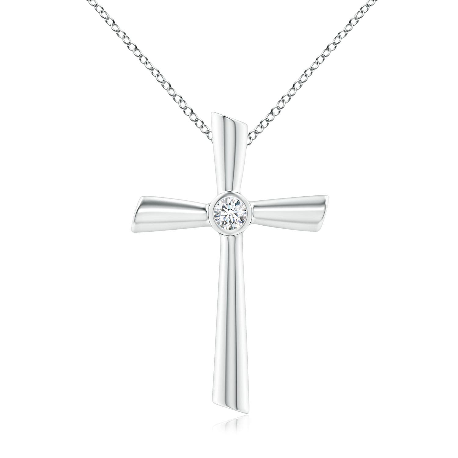 Solitaire Diamond Cross Pendant | Angara