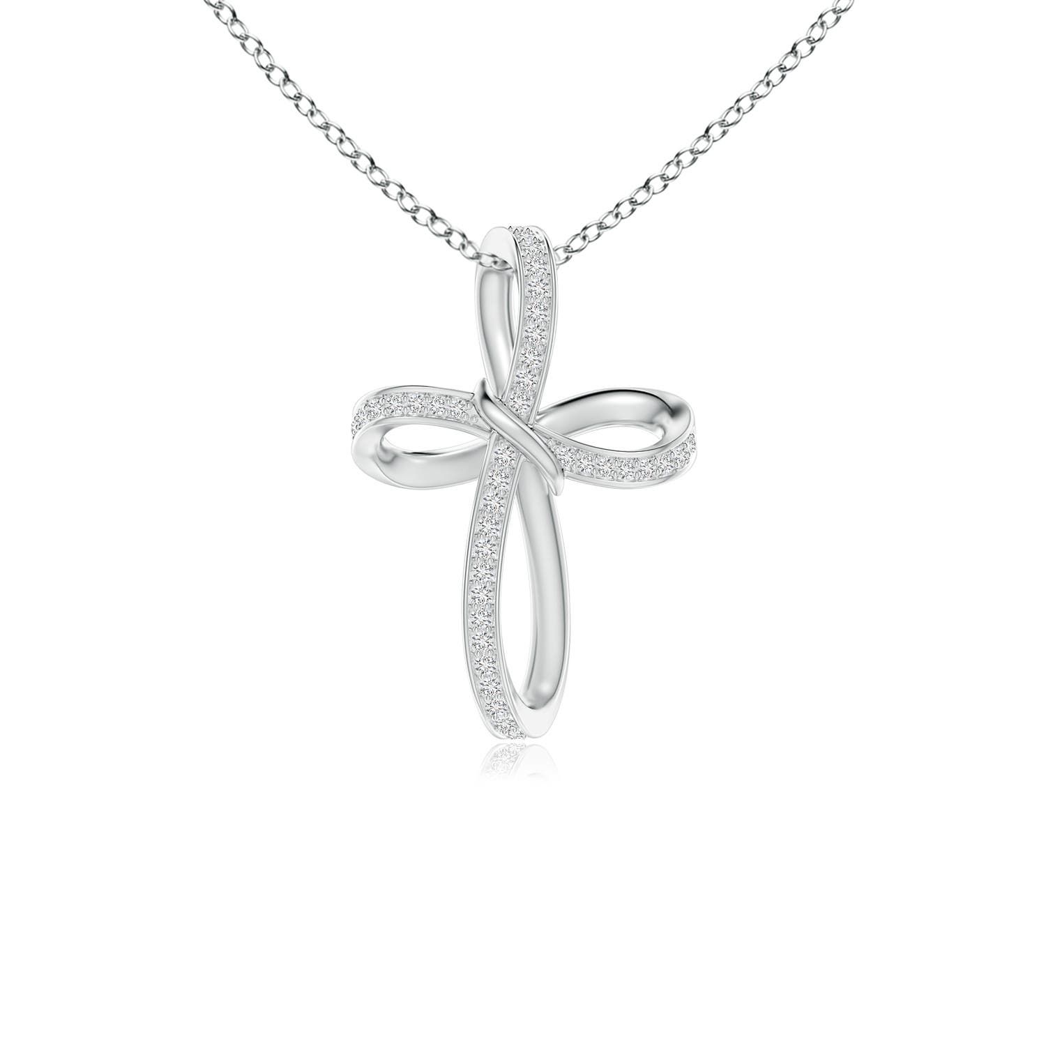 Diamond Infinity Cross Pendant Necklace 