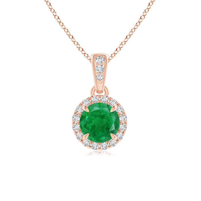 0.55Ctw Claw-Set Round Emerald Pendant 