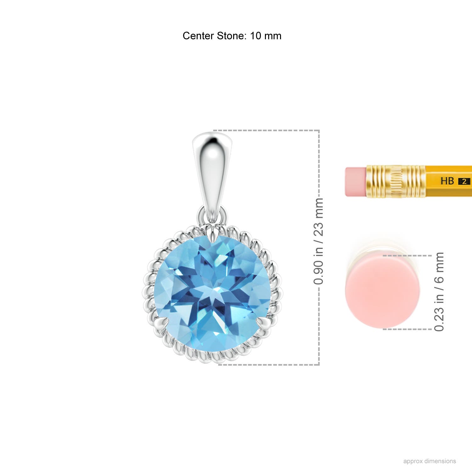 Collier Argent Sterling Avec Topaze Naturelle 4.25 Ct - Bleu, Forme Poire, Neuf Avec étiquettes