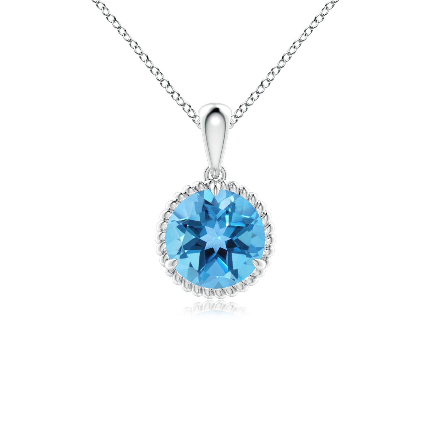 ANGARA 1.57 Ct Natural Swiss Blue Topaz Solitaire Pendant Necklace in Silver - Bild 10 von 24