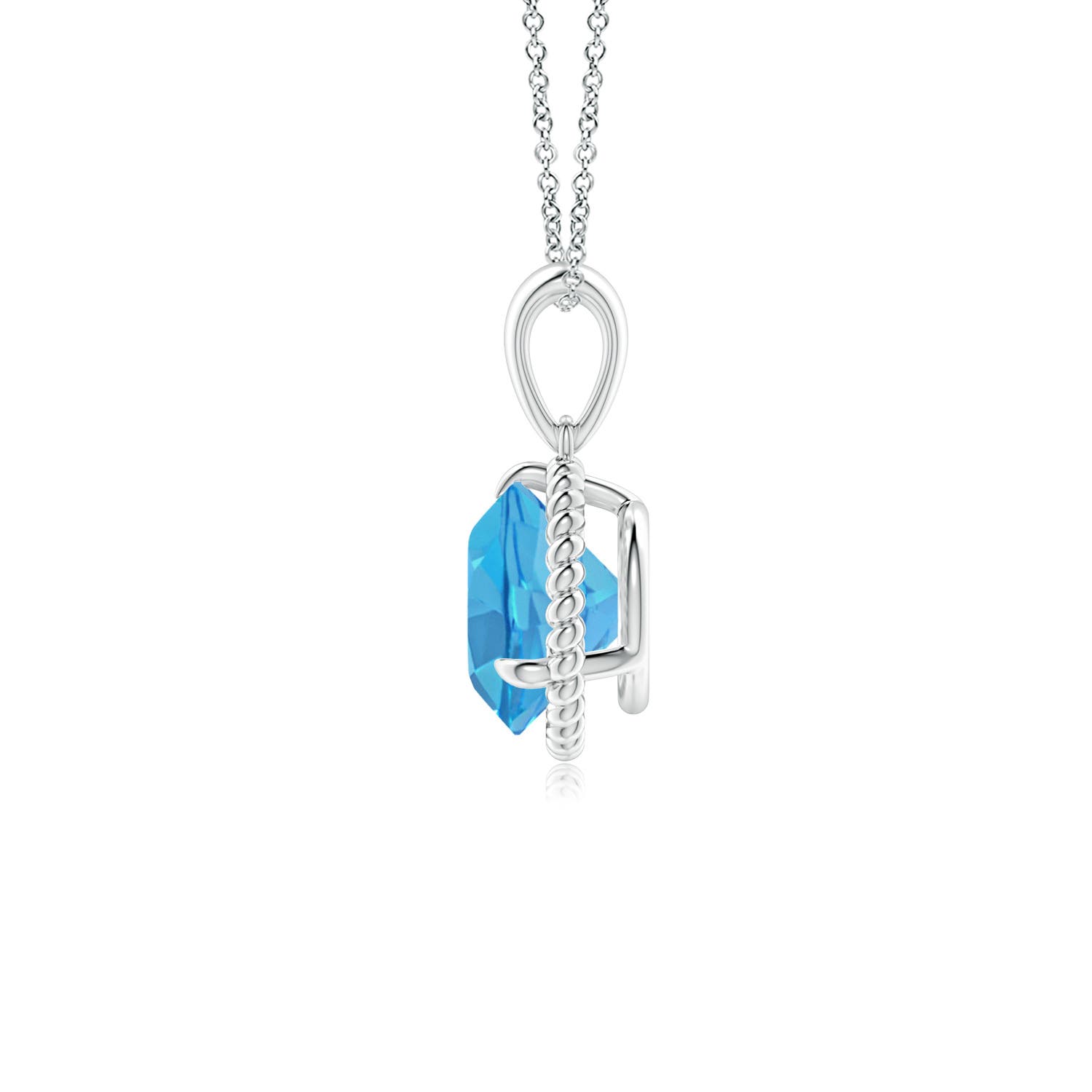 ANGARA 1.57 Ct Natural Swiss Blue Topaz Solitaire Pendant Necklace in Silver - Bild 11 von 24