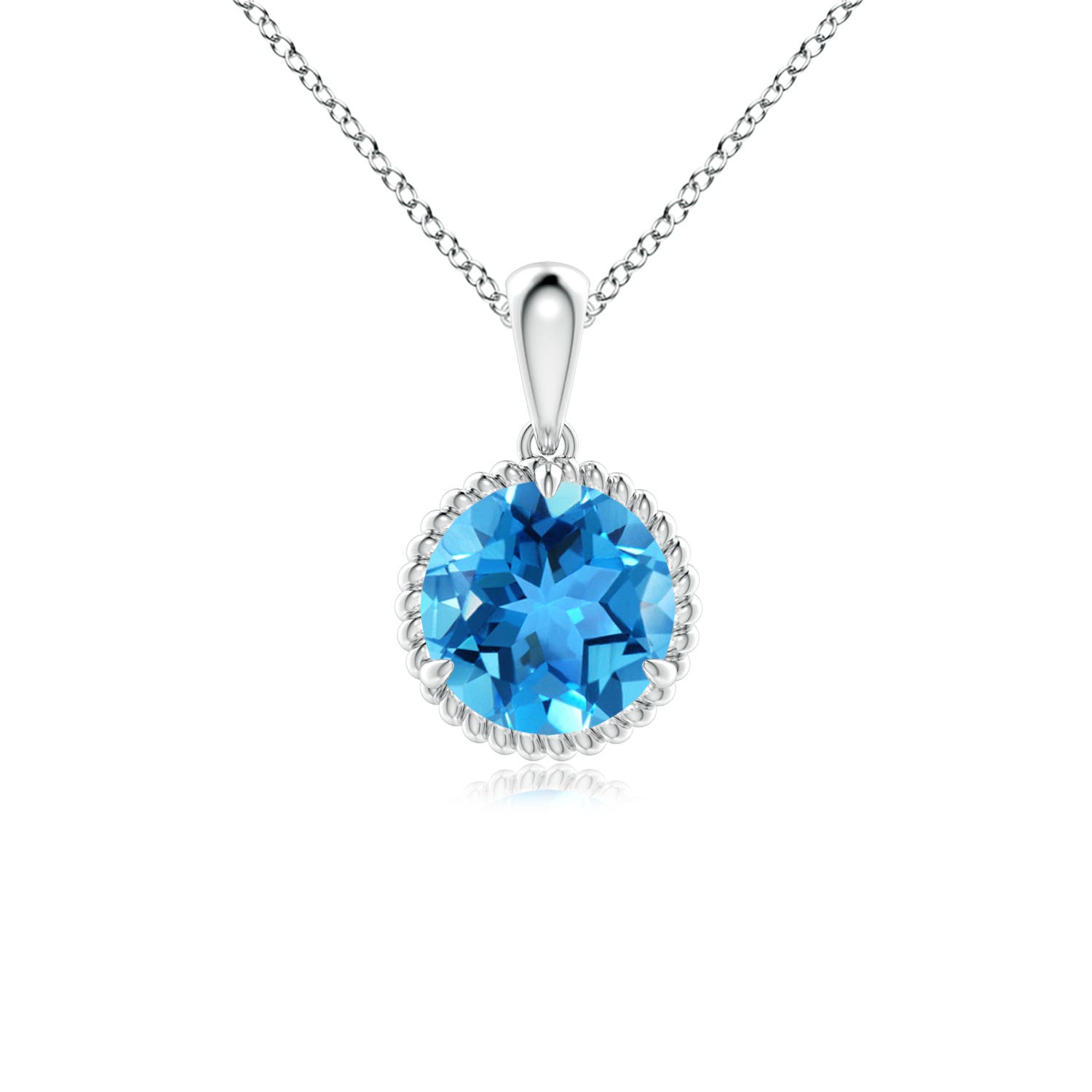 ANGARA 1.57 Ct Natural Swiss Blue Topaz Solitaire Pendant Necklace in Silver - Bild 15 von 24