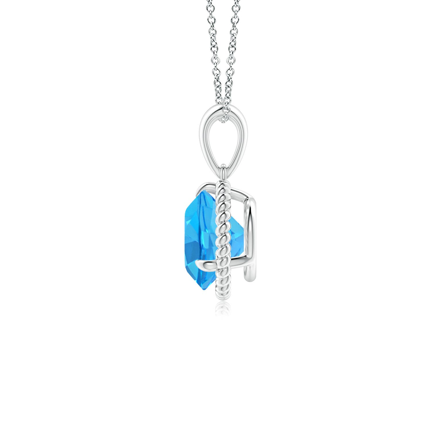 ANGARA 1.57 Ct Natural Swiss Blue Topaz Solitaire Pendant Necklace in Silver - Bild 16 von 24