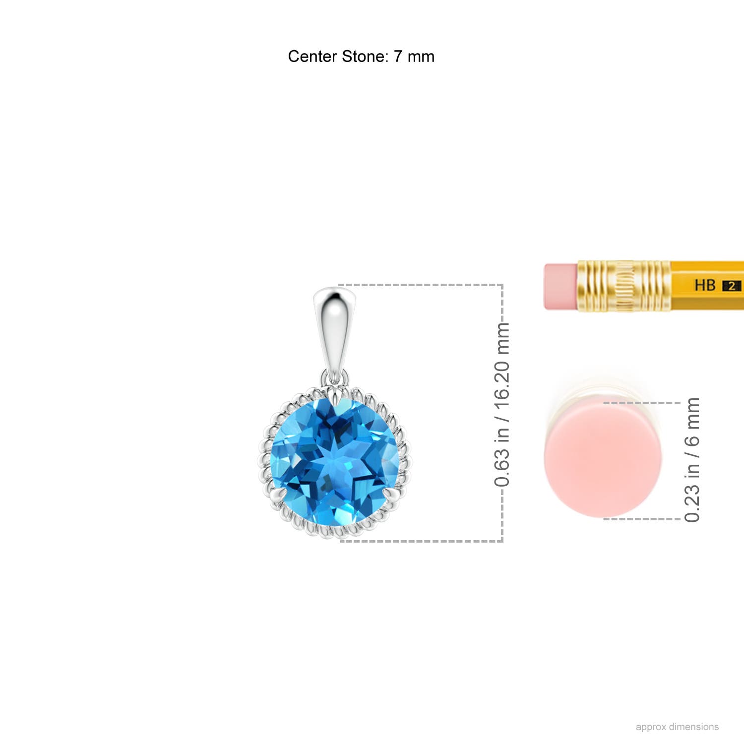 ANGARA 1.57 Ct Natural Swiss Blue Topaz Solitaire Pendant Necklace in Silver - Bild 17 von 24