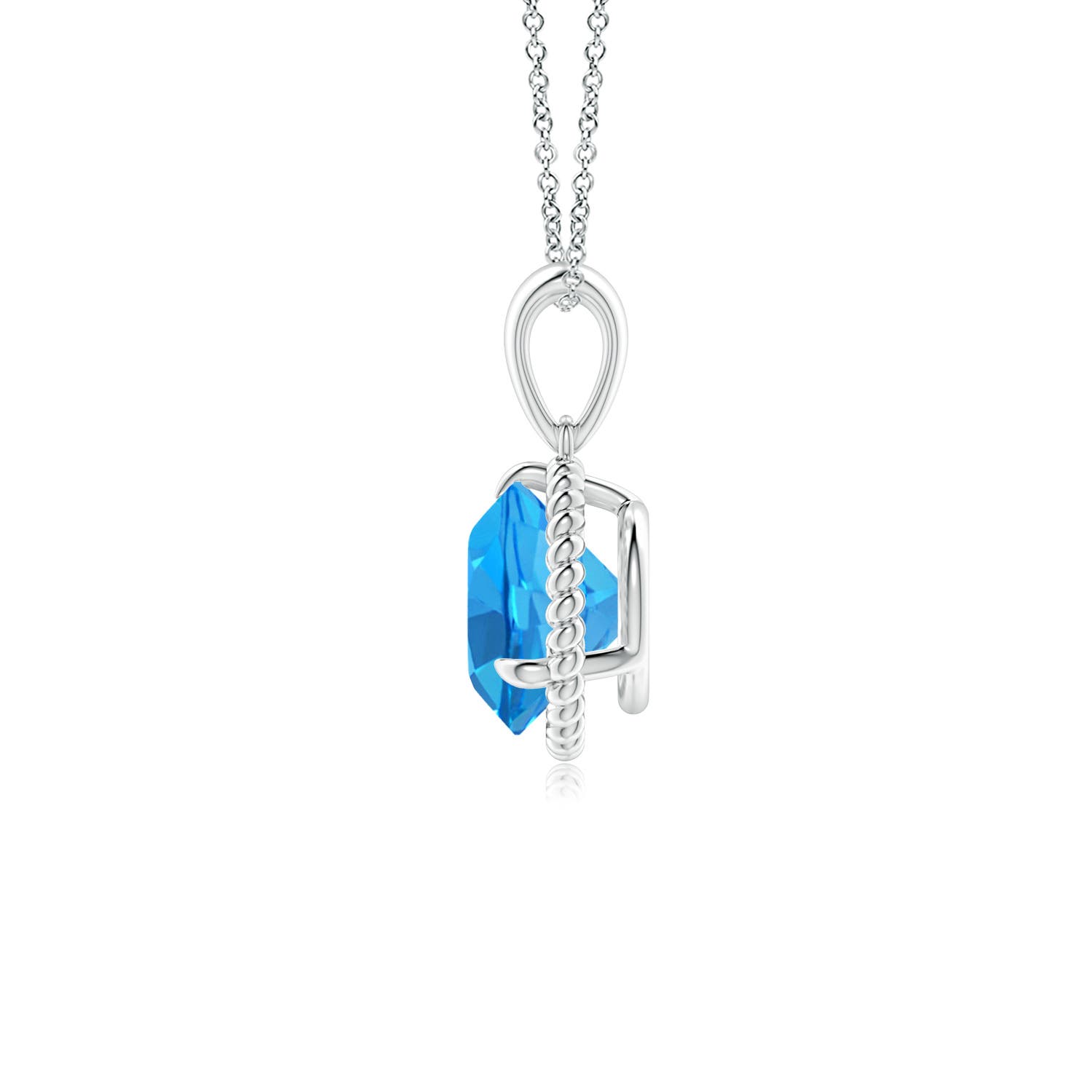 ANGARA 1.57 Ct Natural Swiss Blue Topaz Solitaire Pendant Necklace in Silver - Bild 21 von 24