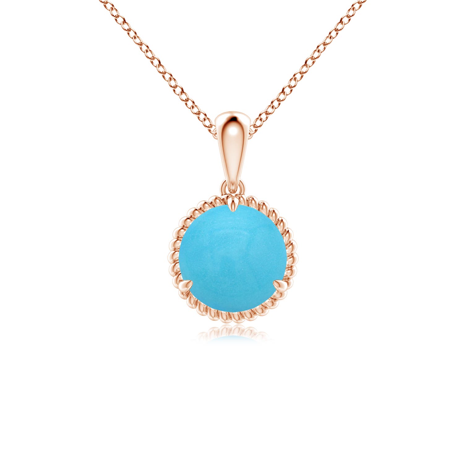 Rope-Framed Claw-Set Turquoise Solitaire Pendant