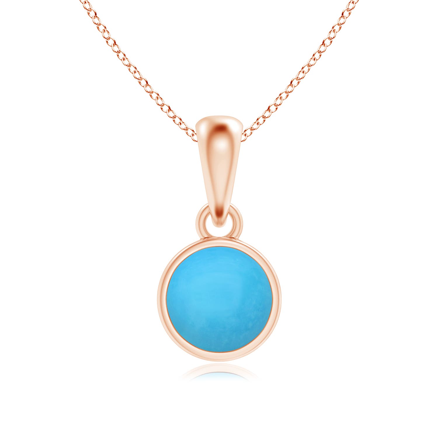 Bezel-Set Turquoise Solitaire Dangle Pendant