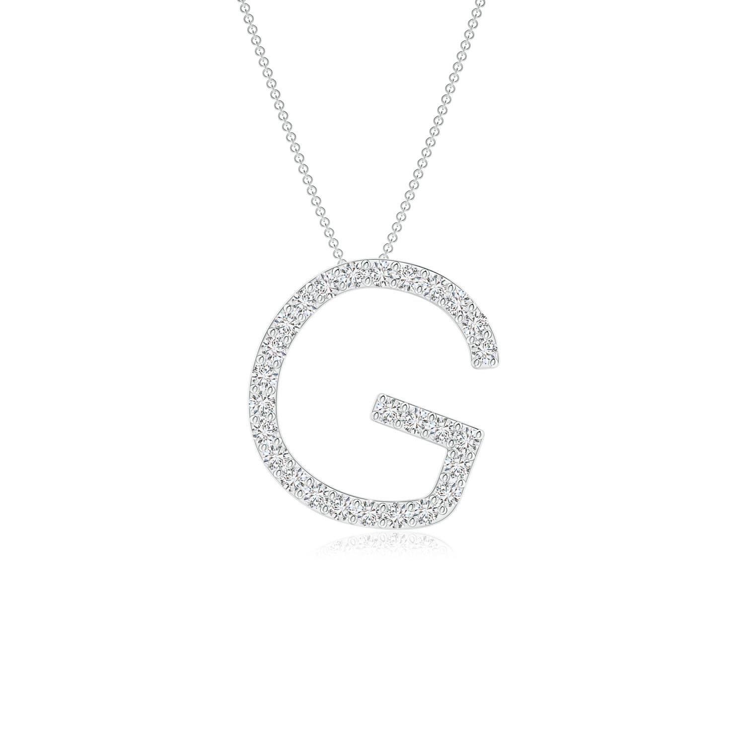 Prong-Set Diamond Capital G Initial Pendant
