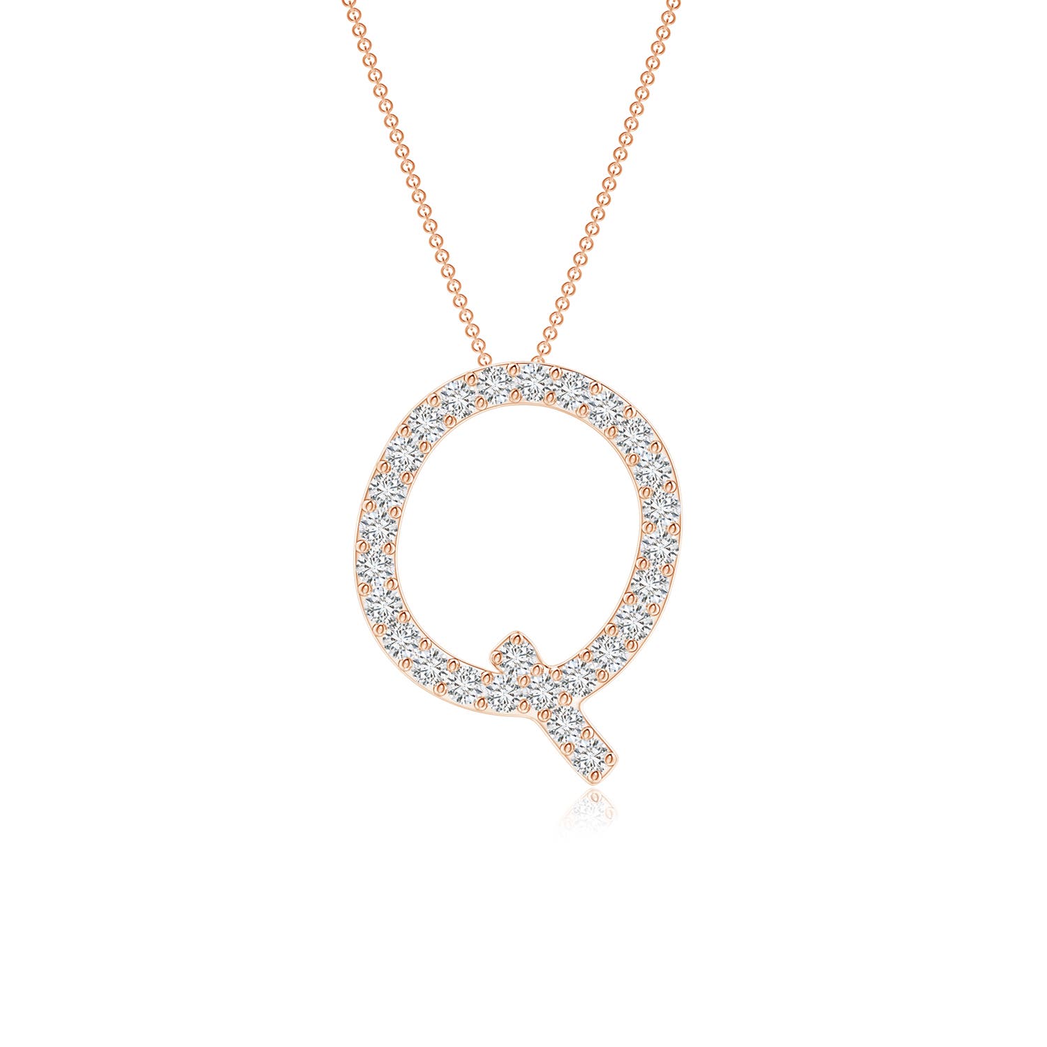 Prong-Set Diamond Capital Q Initial Pendant