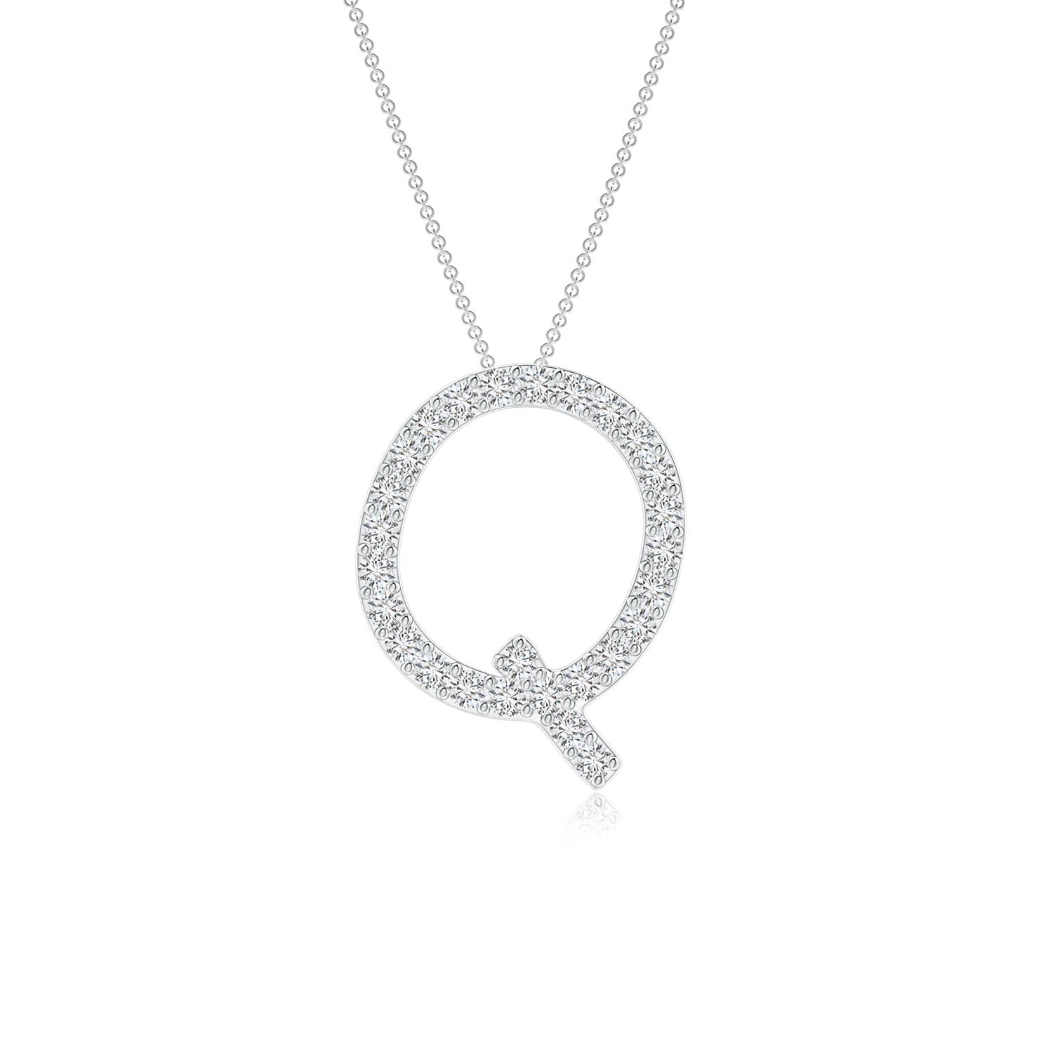 Prong-Set Diamond Capital Q Initial Pendant