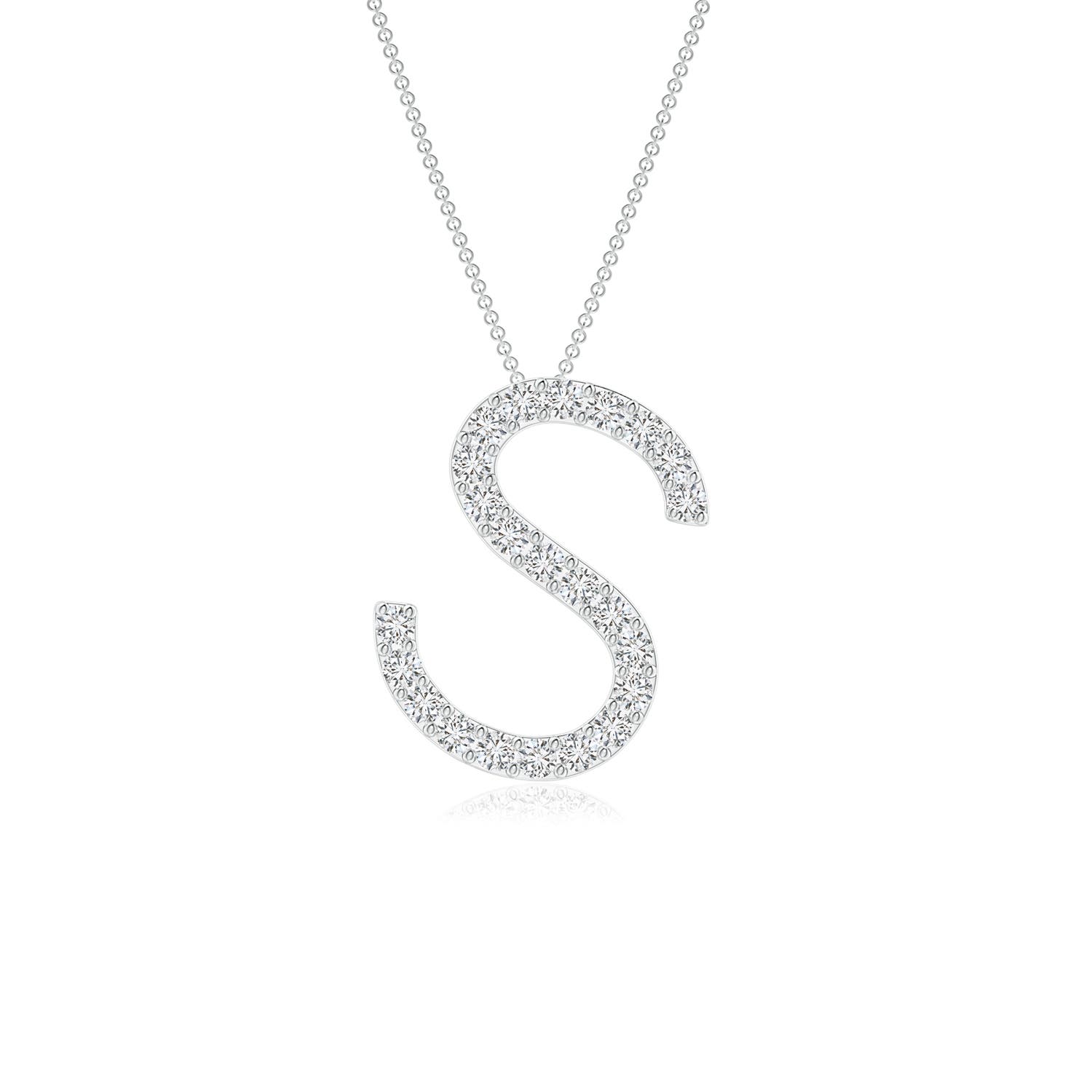 Prong-Set Diamond Capital S Initial Pendant