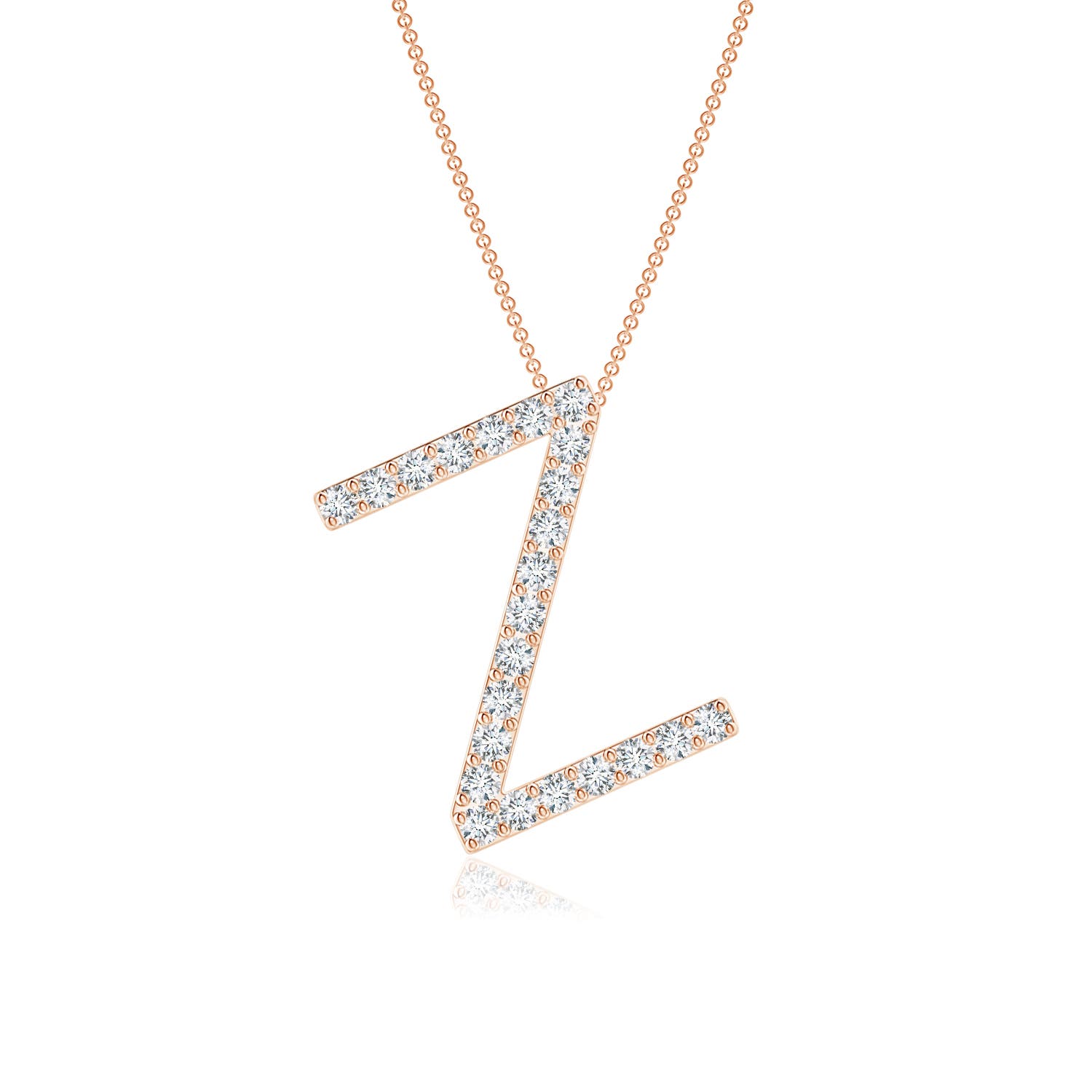 Prong-Set Diamond Capital Z Initial Pendant