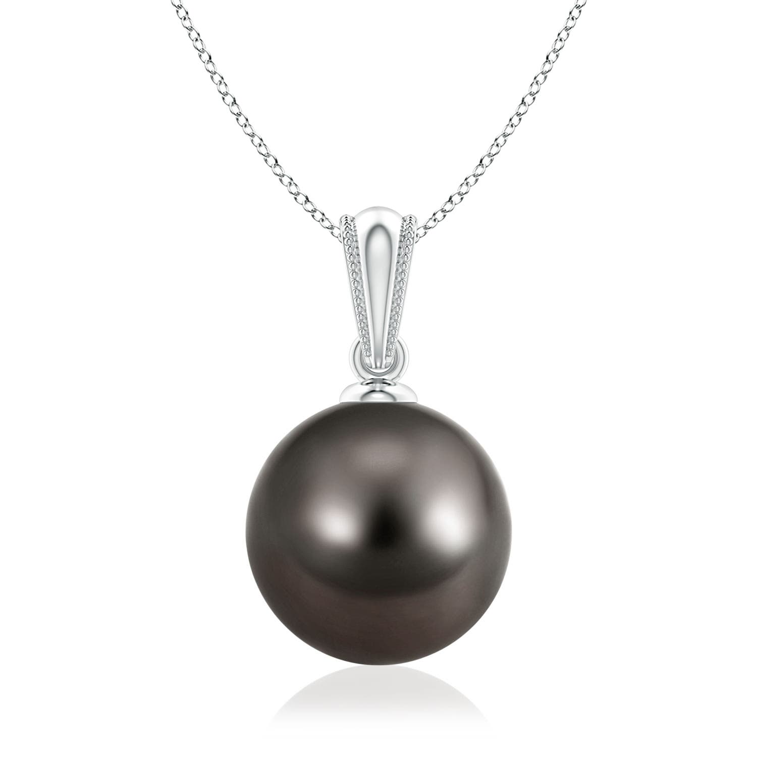 Tahitian Cultured Pearl Pendant With Ornate Bale Compare This Quality To Tahitian Cultured Pearl Pendant
