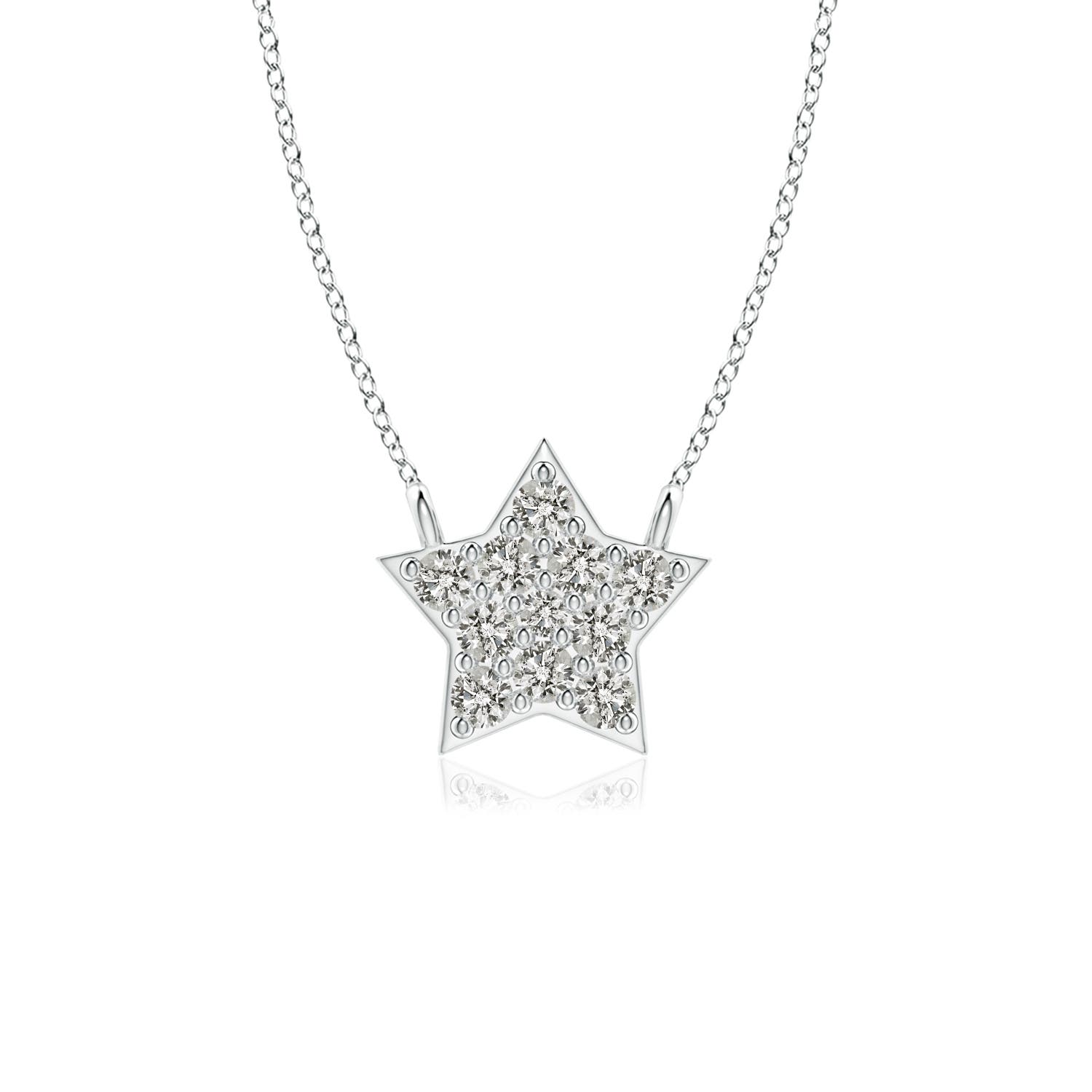 Natural Diamond Star Pendant Necklace 
