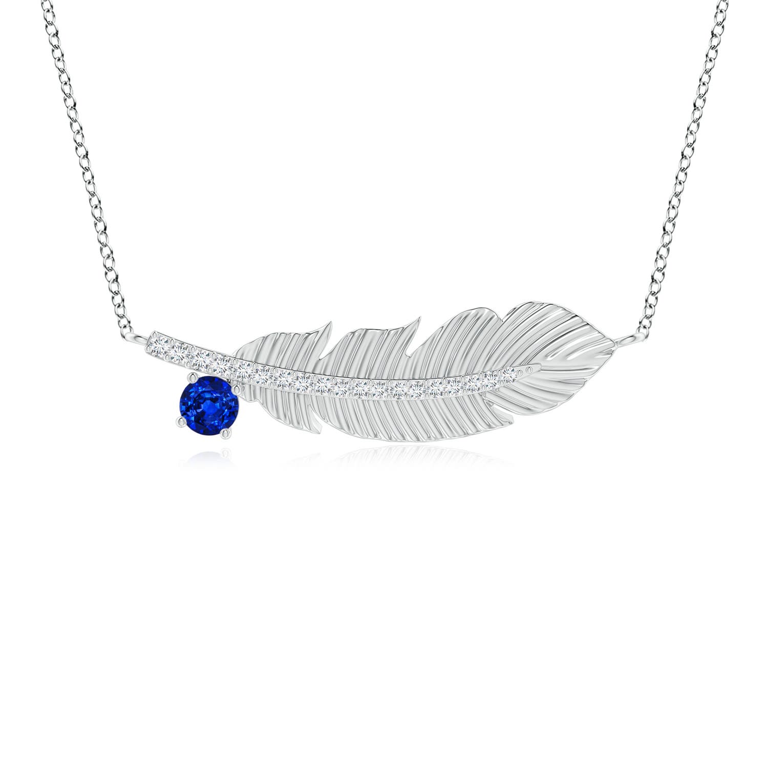 Sapphire Virgo Feather Pendant with 