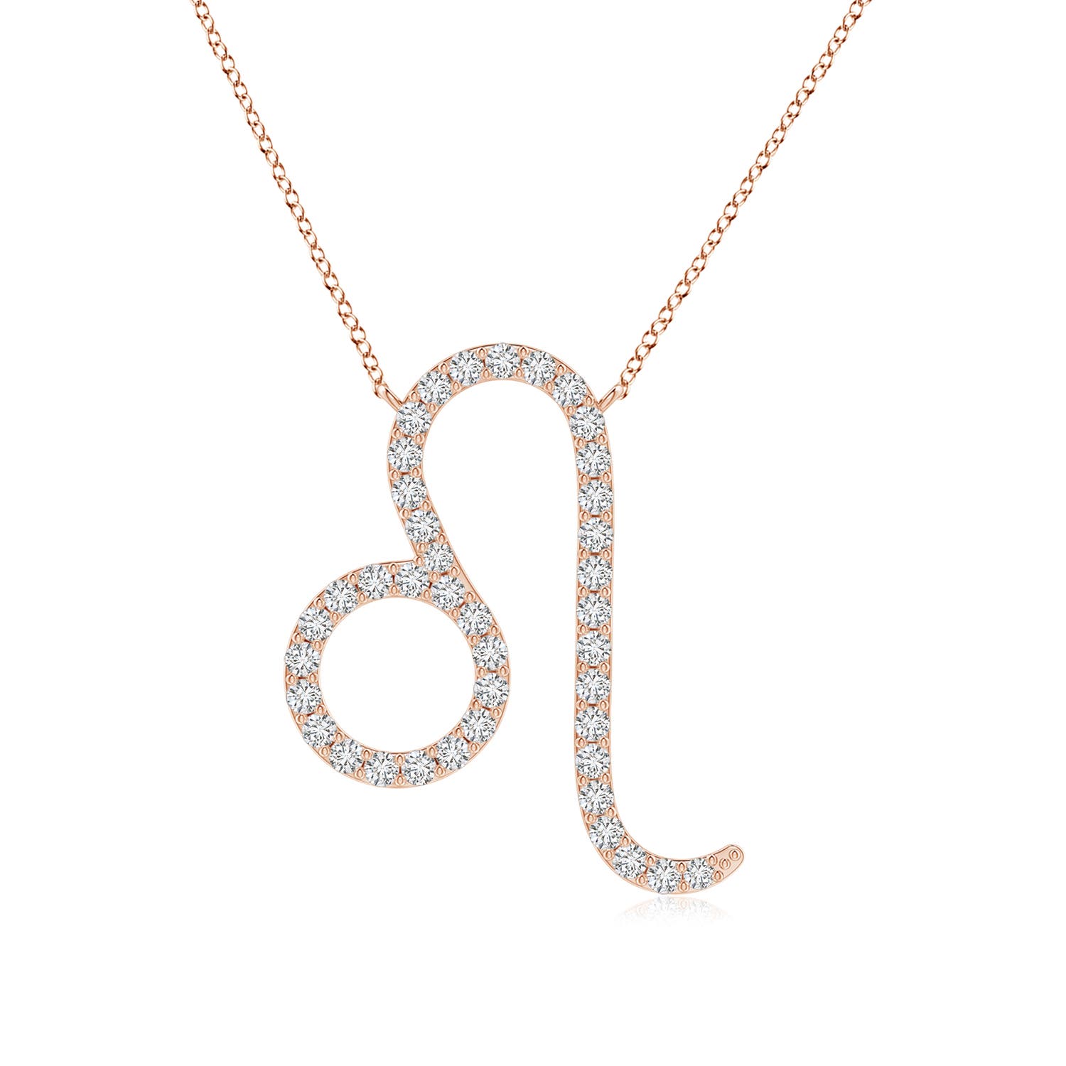 Natural Diamond Leo Zodiac Sign Pendant 