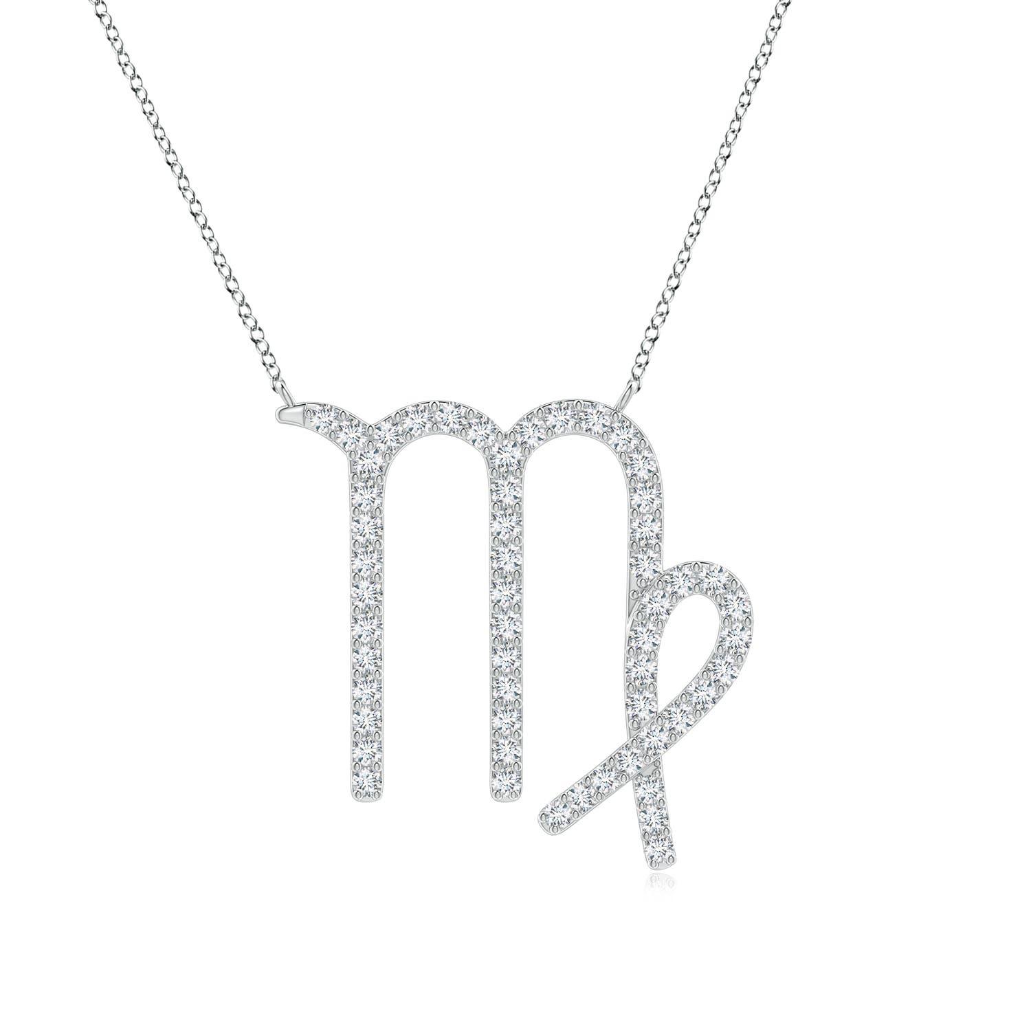 Diamond Virgo Zodiac Sign Pendant