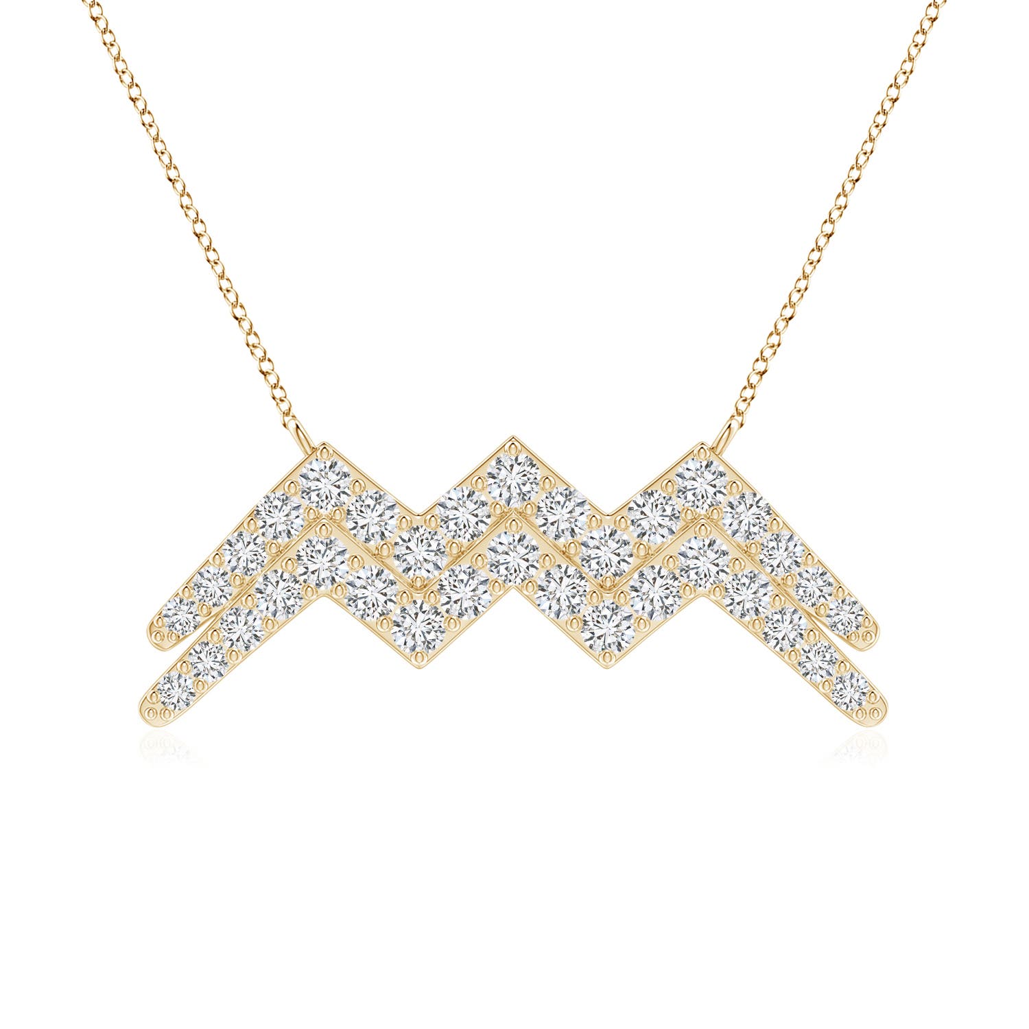 Diamond Aquarius Zodiac Sign Pendant 