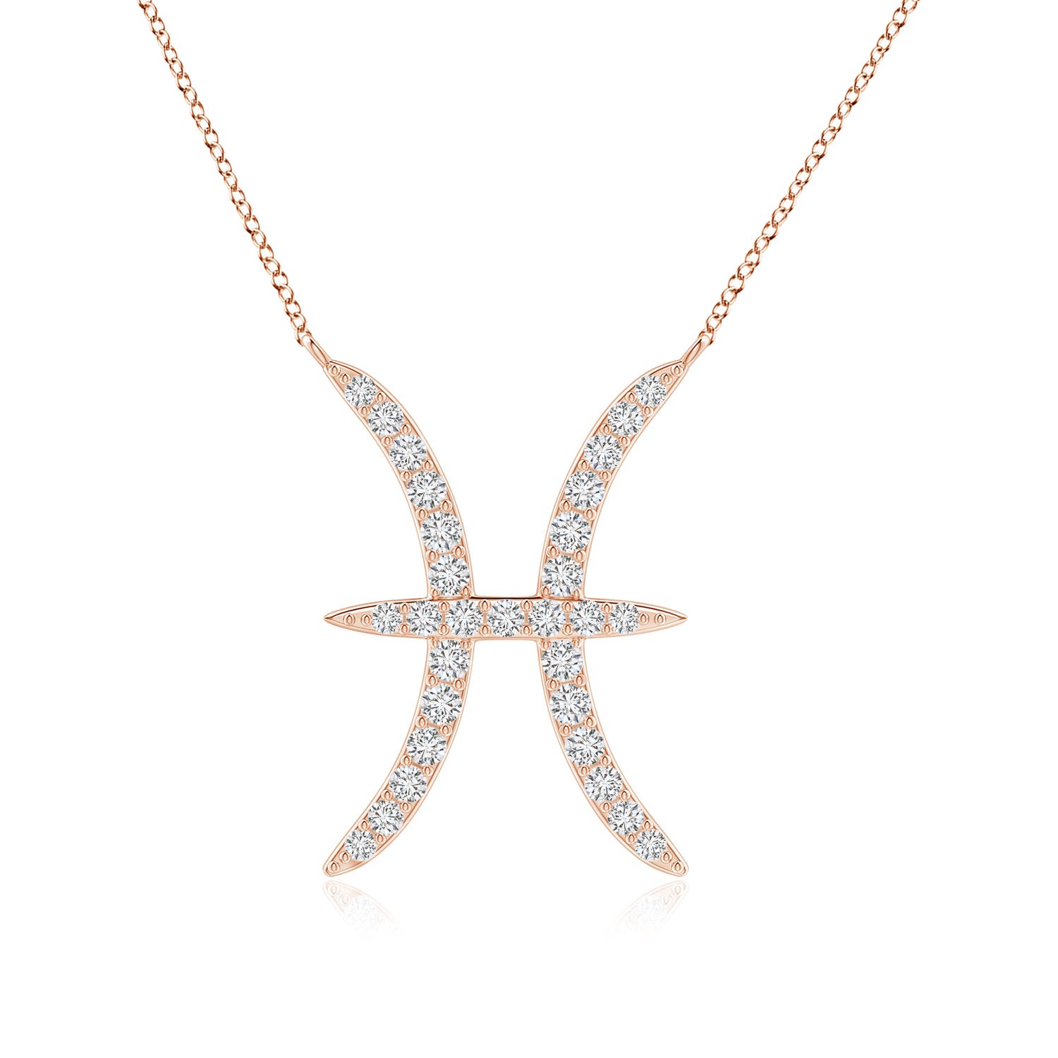 Diamond Pisces Zodiac Sign Pendant 