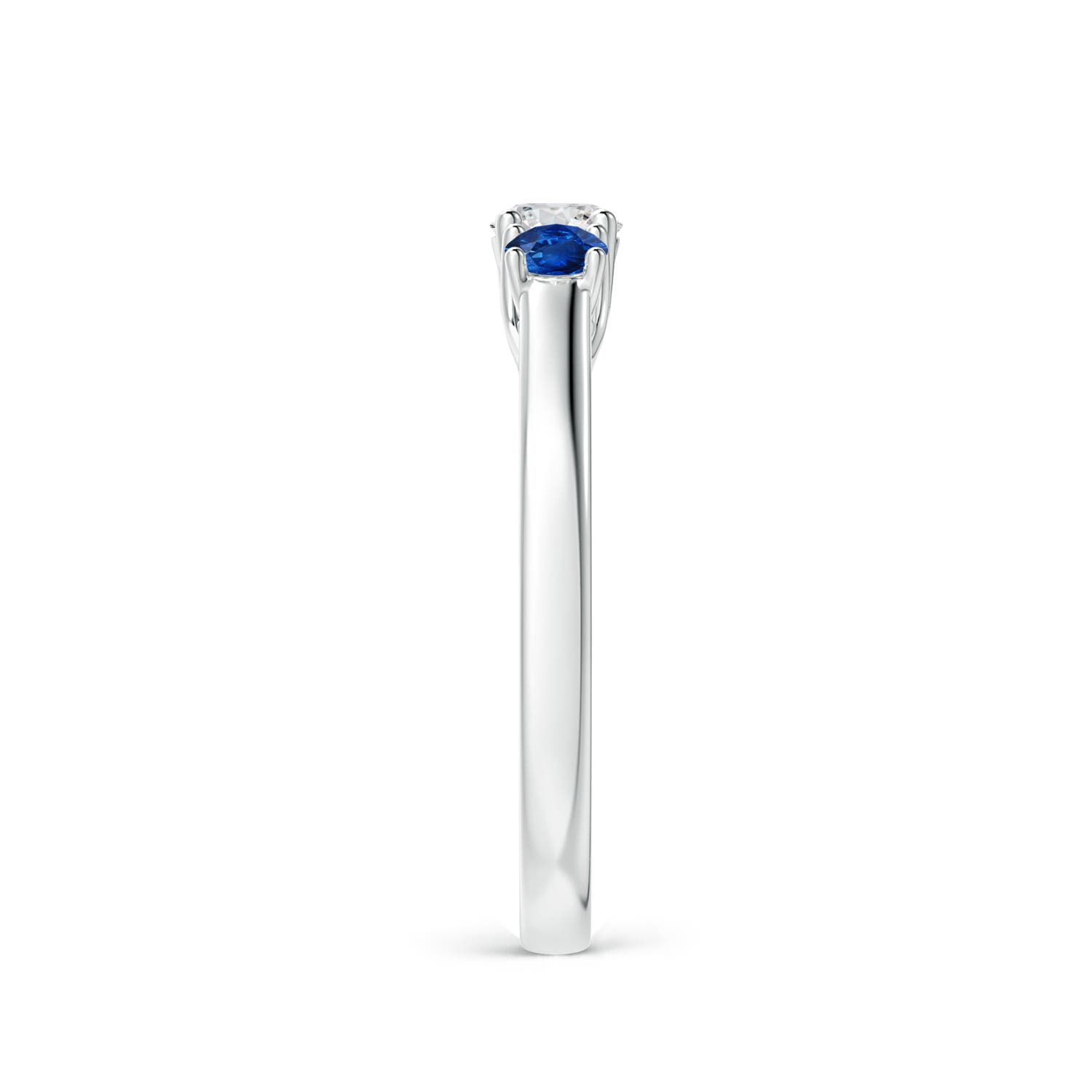 ANGARA Natural Diamond and Sapphire Three Stone Ring in Silver (4mm) - Picture 20 of 29
