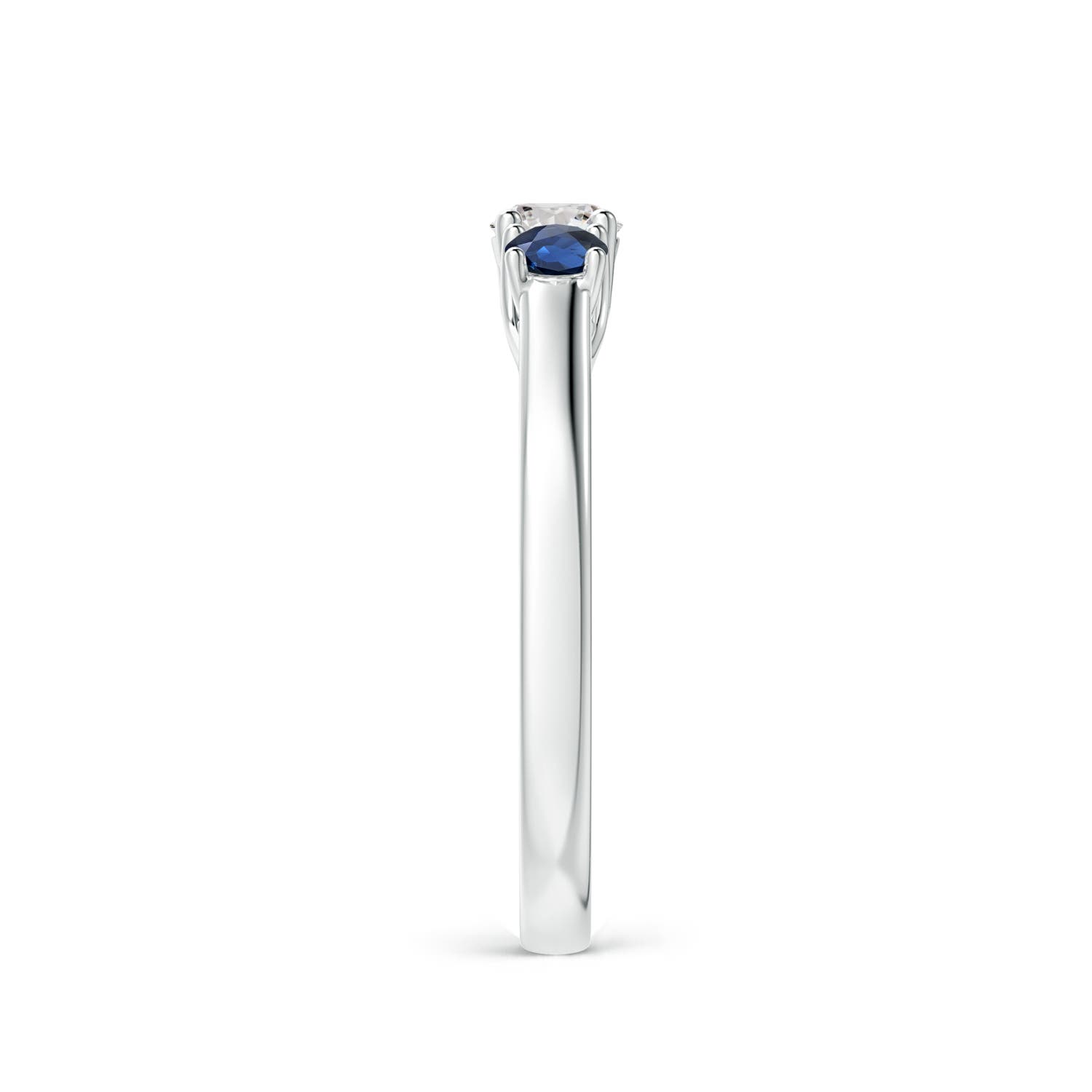 ANGARA Natural Diamond and Sapphire Three Stone Ring in Silver (4mm) - Picture 14 of 29