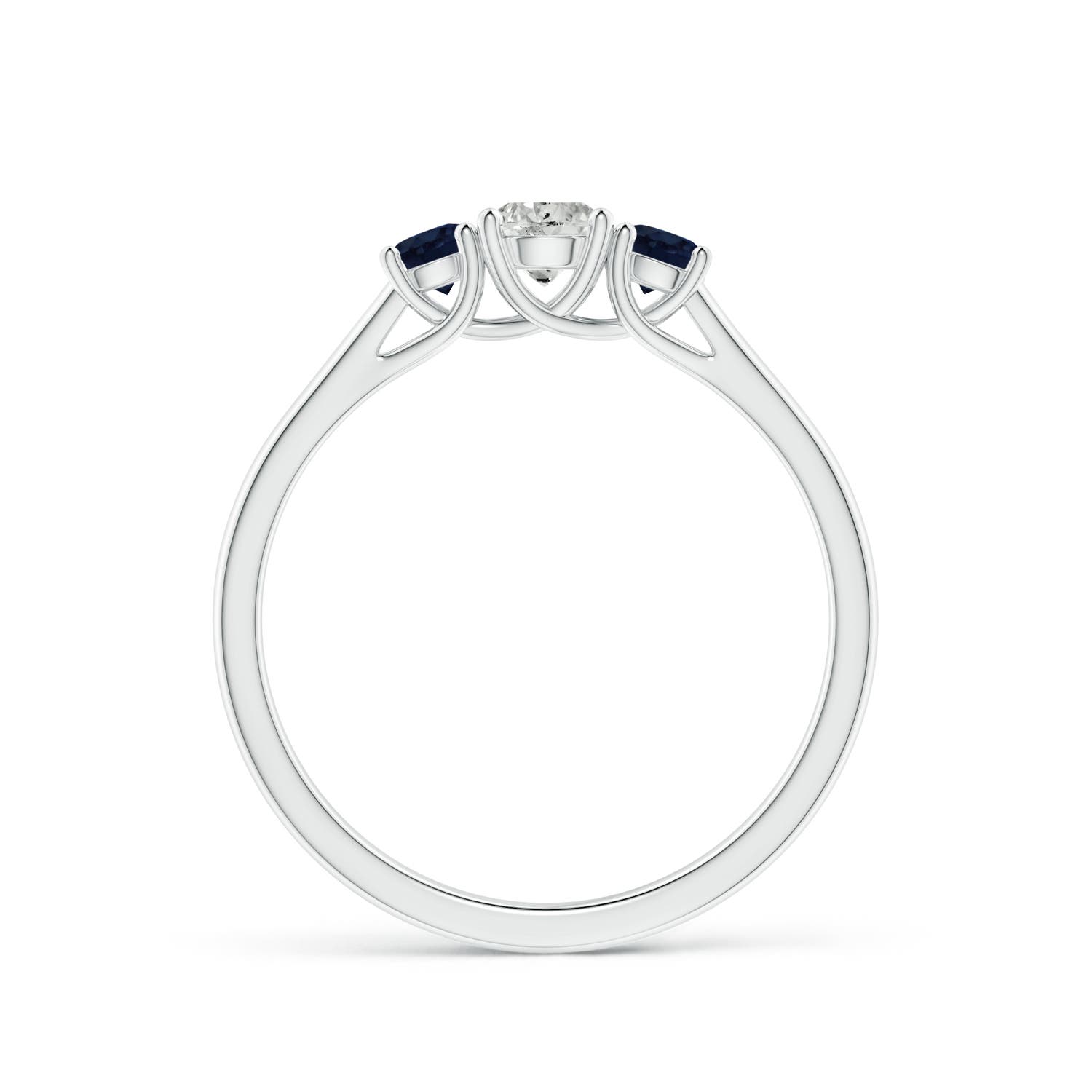 ANGARA Natural Diamond and Sapphire Three Stone Ring in Silver (4mm) - Picture 7 of 29