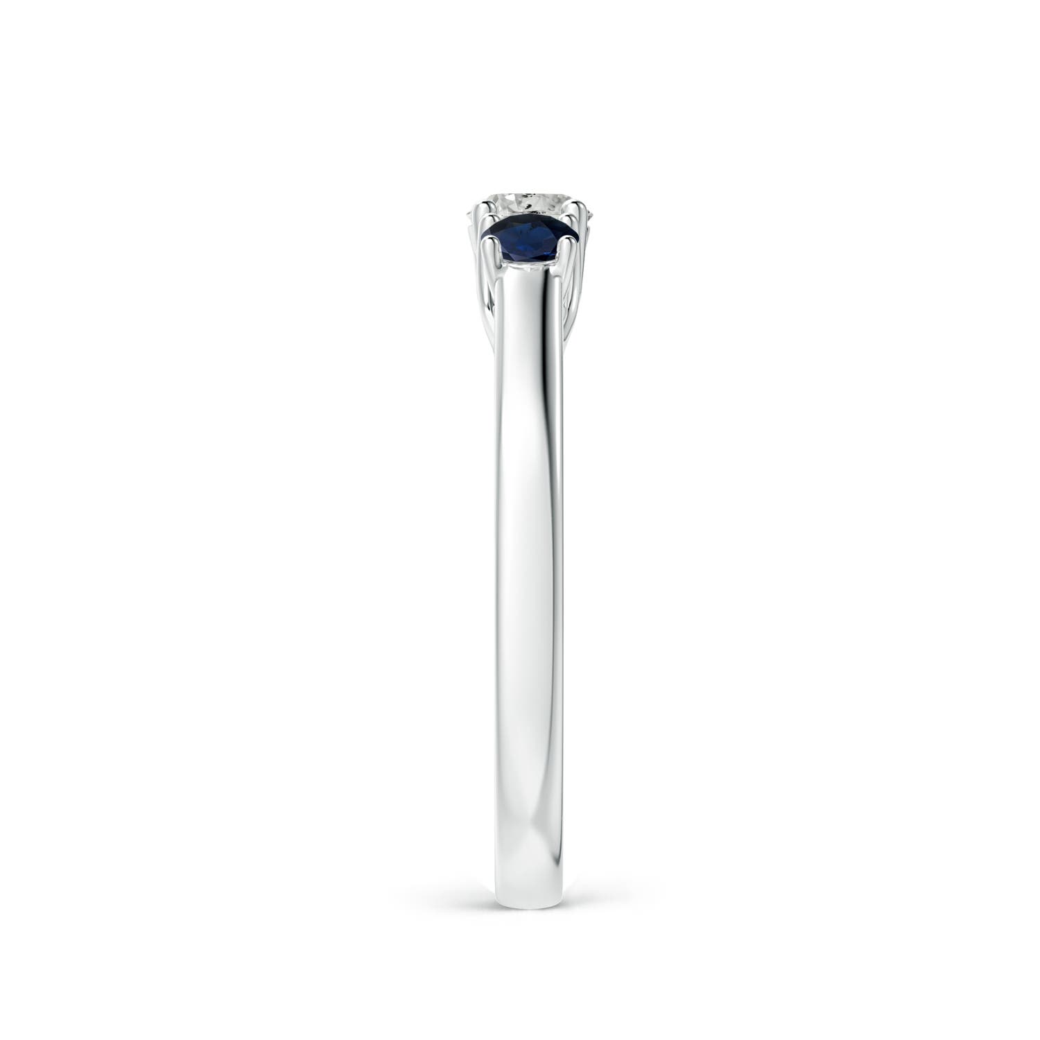 ANGARA Natural Diamond and Sapphire Three Stone Ring in Silver (4mm) - Picture 8 of 29