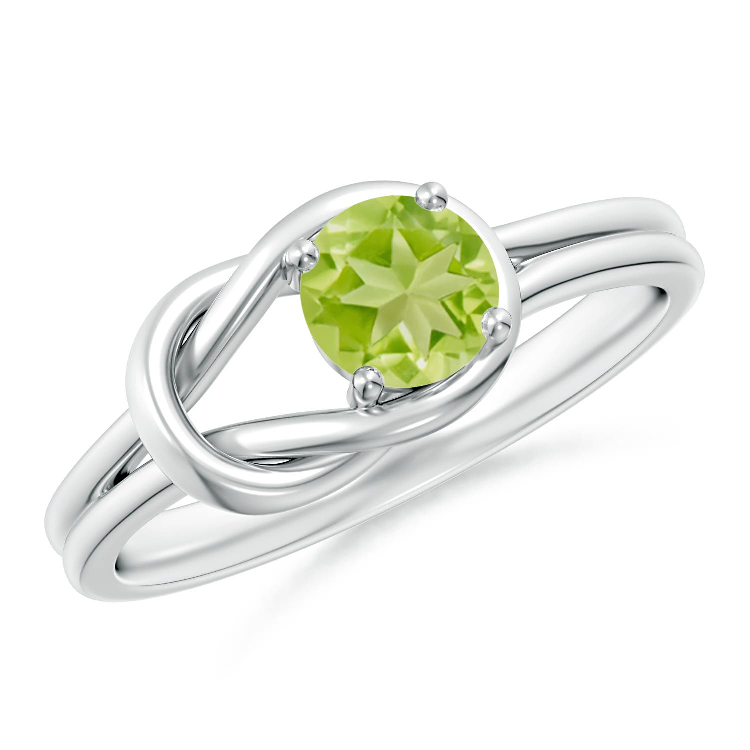 Natural Peridot Sterling Silver Celtic Knot Ring – Triquetra Filigree Bypass Design, Size 5 - View #8