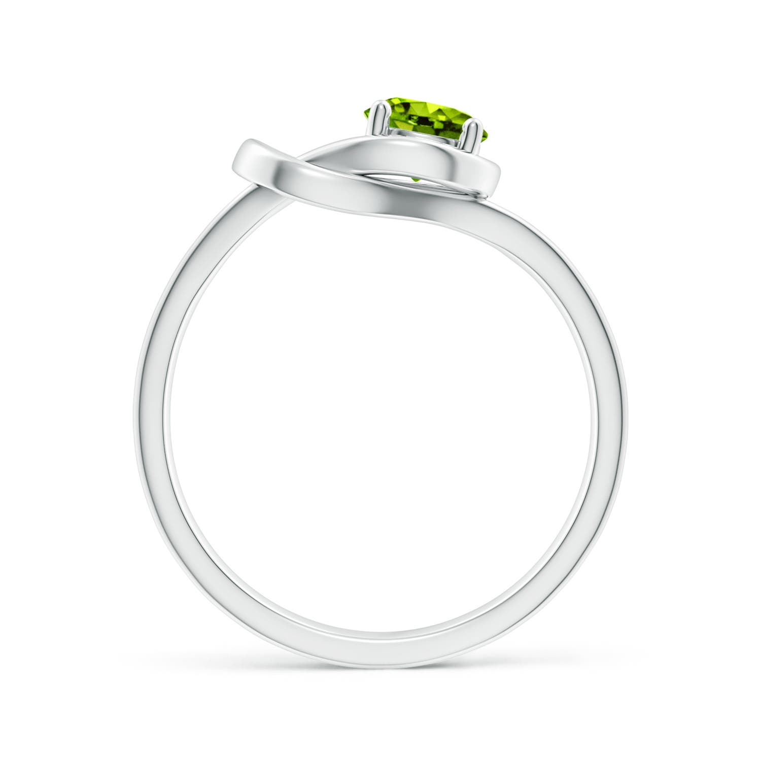 Natural Peridot Sterling Silver Celtic Knot Ring – Triquetra Filigree Bypass Design, Size 5 - View #12