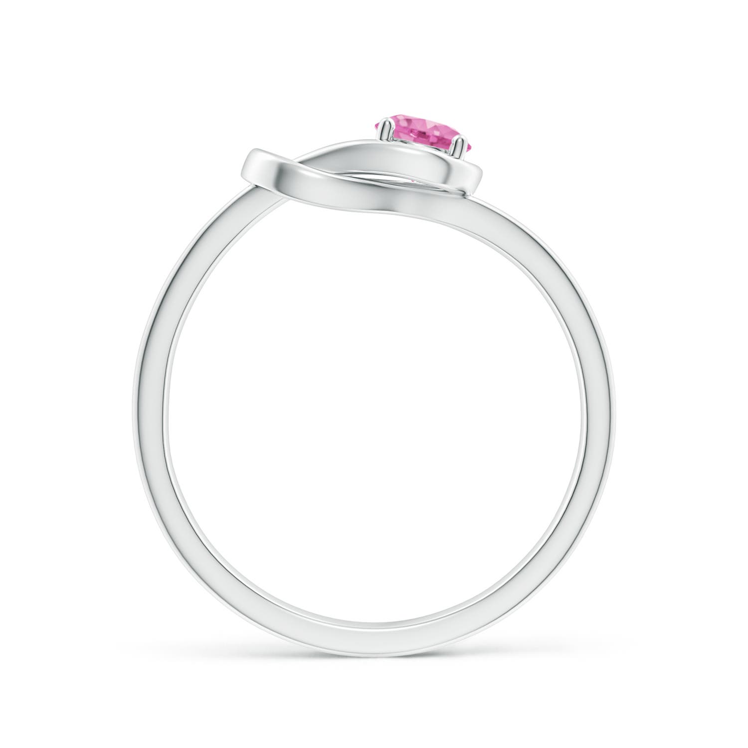 ANGARA Pink Sapphire Solitaire Infinity Knot Ring in Sterling Silver (4mm) - Picture 14 of 30