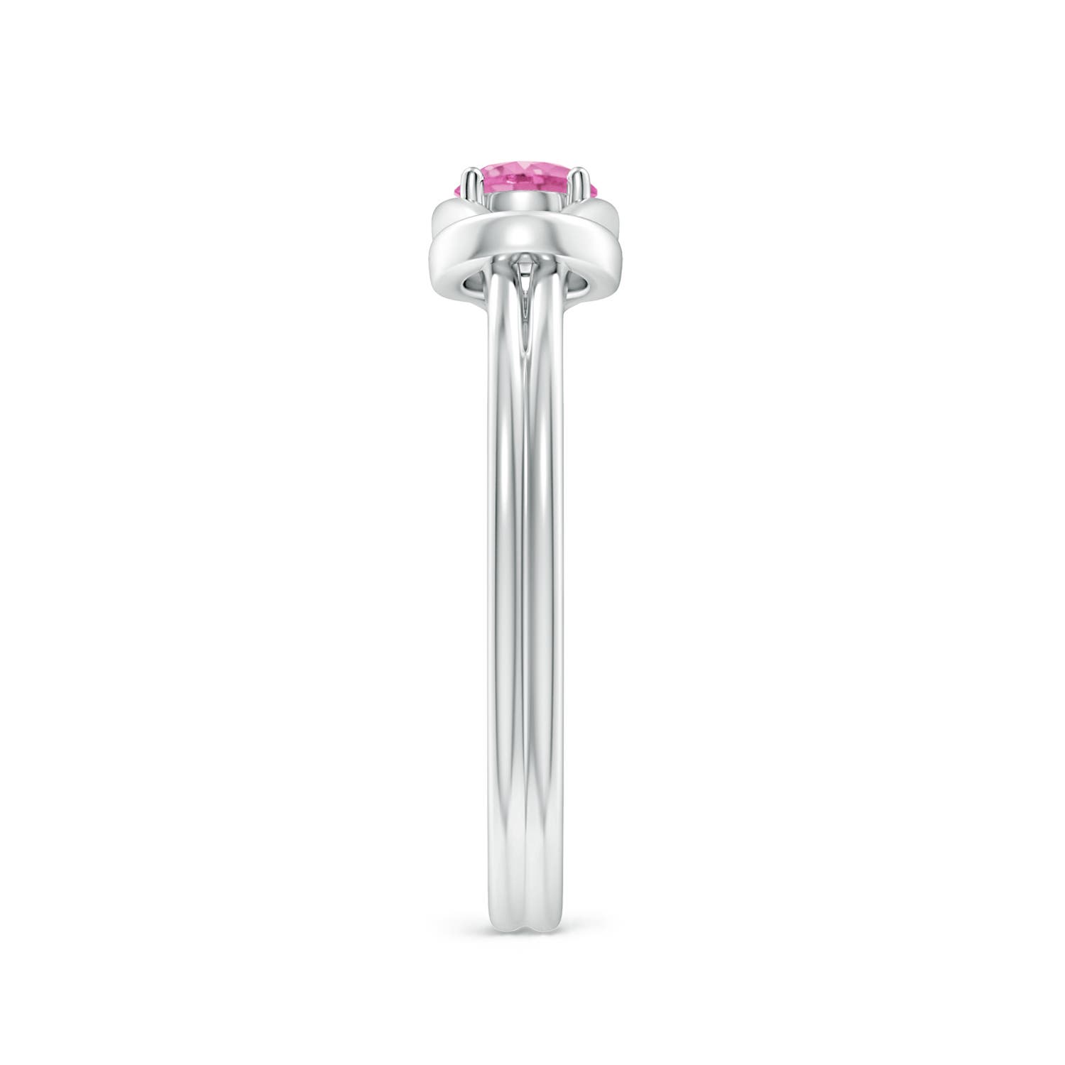 ANGARA Pink Sapphire Solitaire Infinity Knot Ring in Sterling Silver (4mm) - Picture 15 of 30