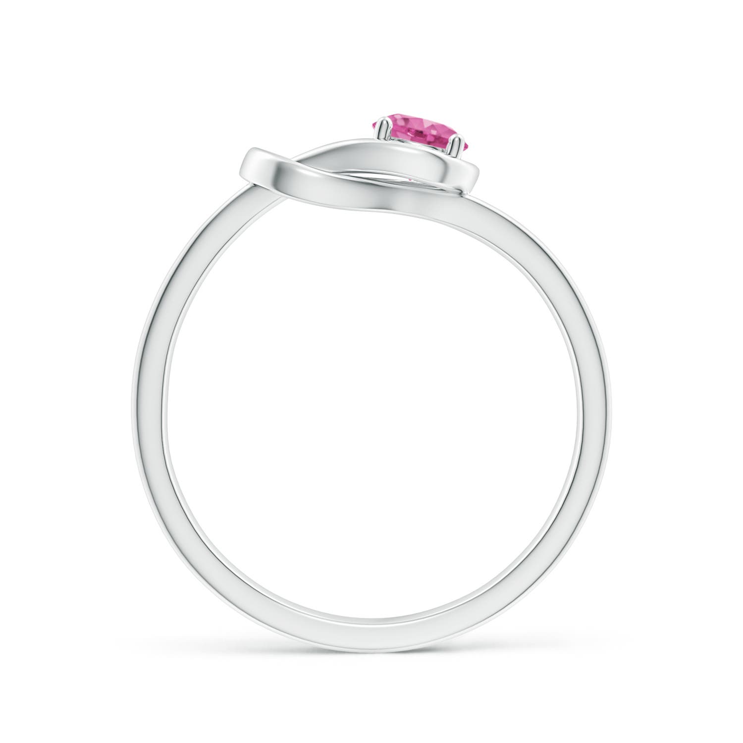 ANGARA Pink Sapphire Solitaire Infinity Knot Ring in Sterling Silver (4mm) - Picture 20 of 30