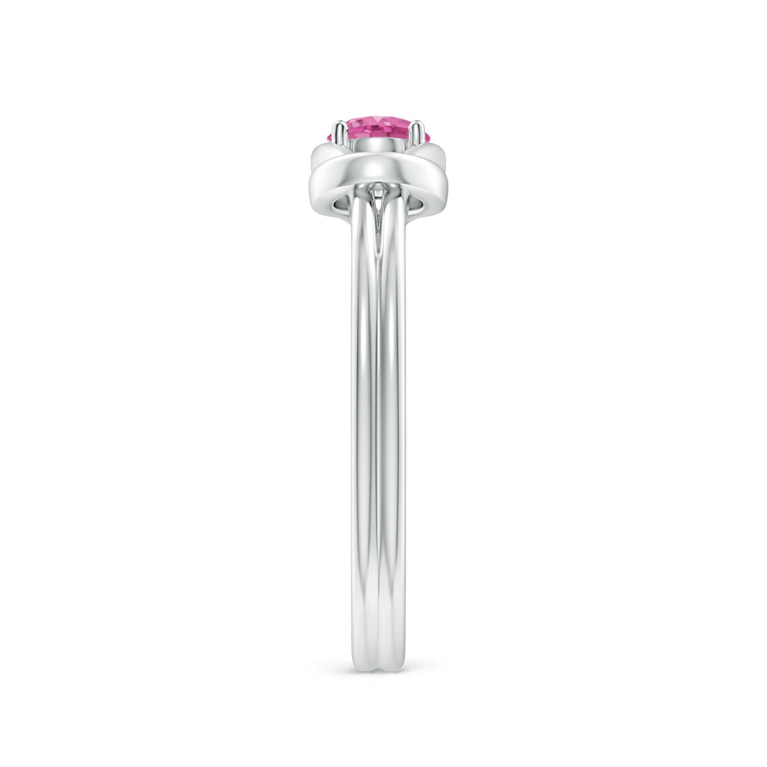 ANGARA Pink Sapphire Solitaire Infinity Knot Ring in Sterling Silver (4mm) - Picture 21 of 30