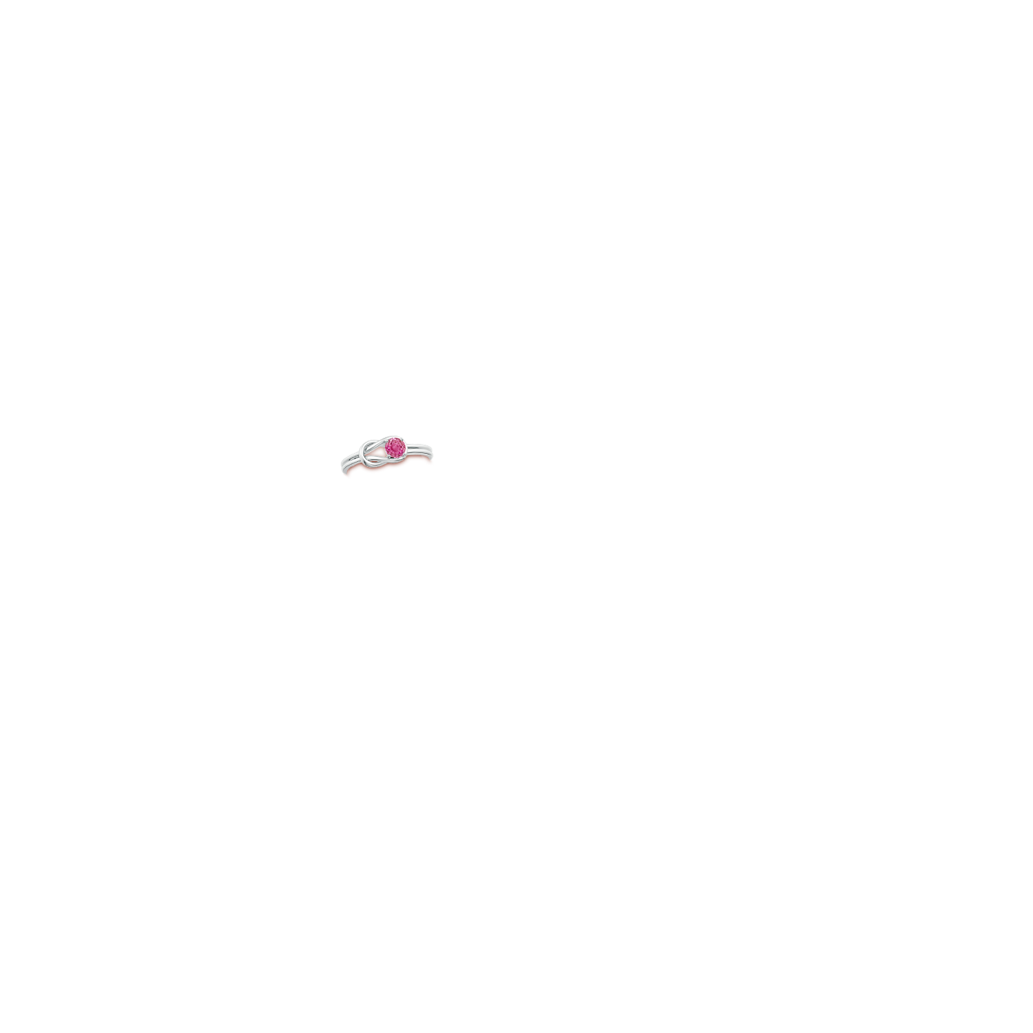 ANGARA Pink Sapphire Solitaire Infinity Knot Ring in Sterling Silver (4mm) - Picture 22 of 30