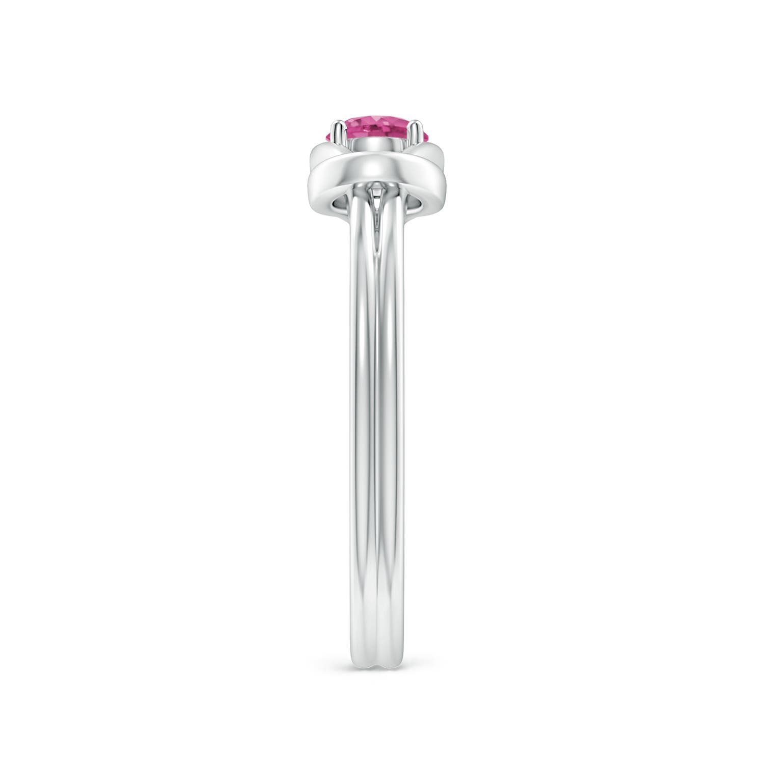 ANGARA Pink Sapphire Solitaire Infinity Knot Ring in Sterling Silver (4mm) - Picture 27 of 30