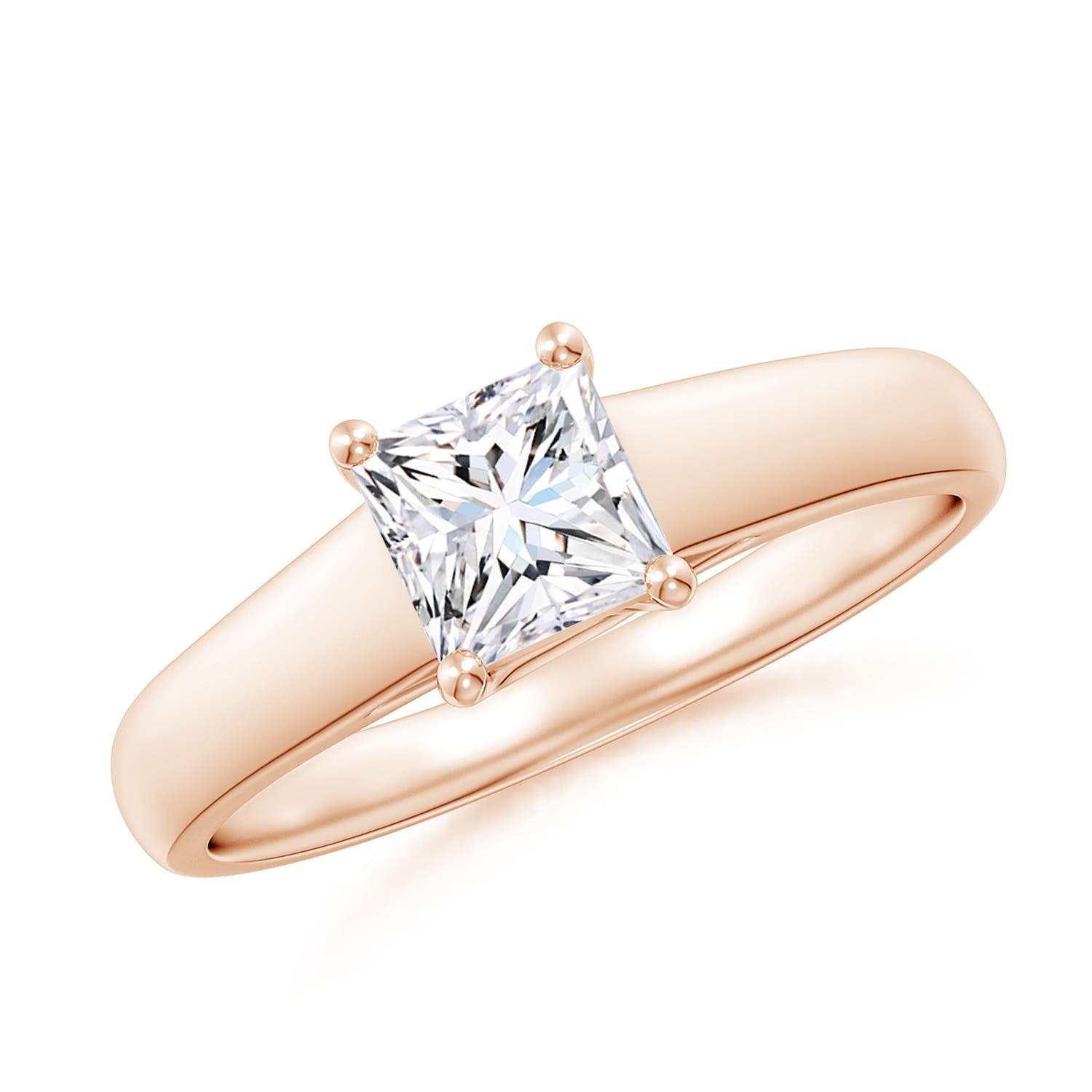 Princess-Cut Diamond Solitaire Engagement Ring