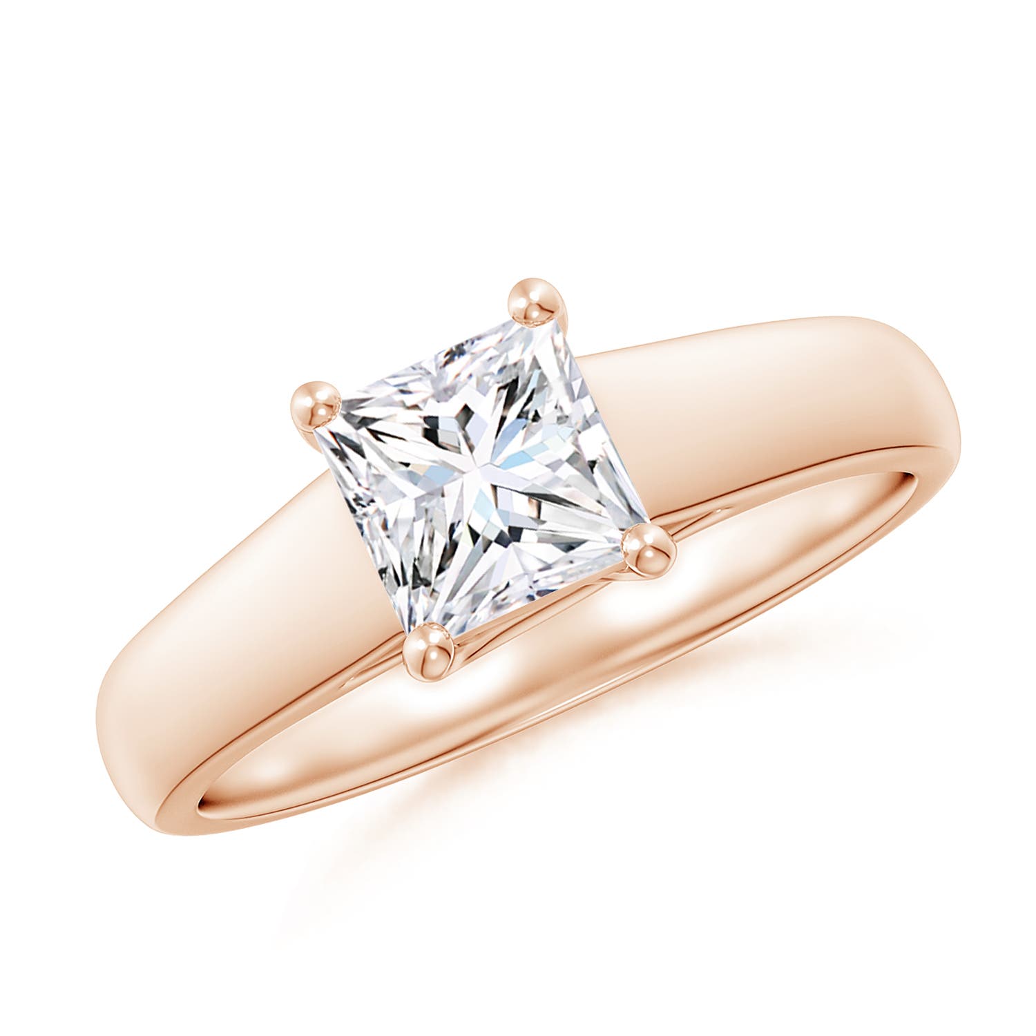 Princess-Cut Diamond Solitaire Engagement Ring