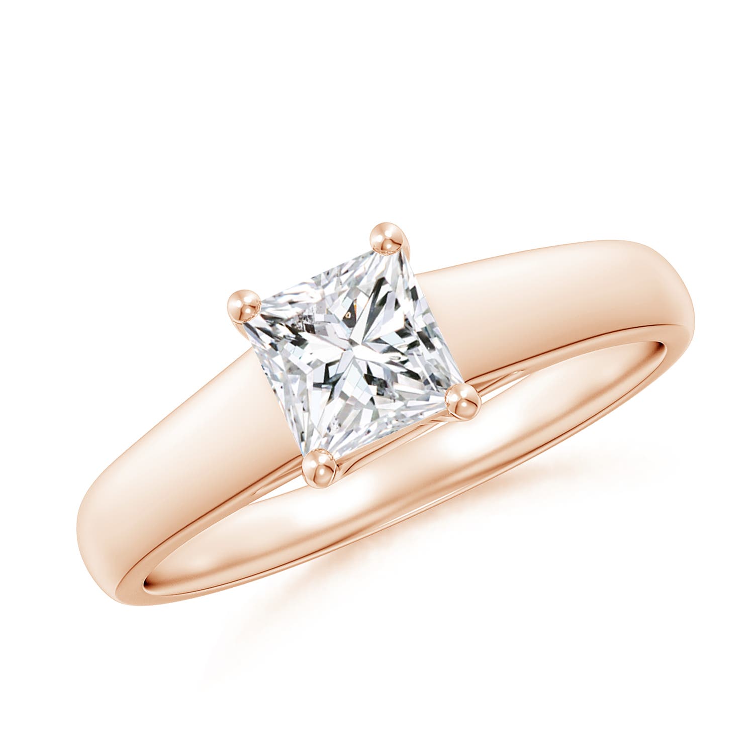 Princess-Cut Diamond Solitaire Engagement Ring