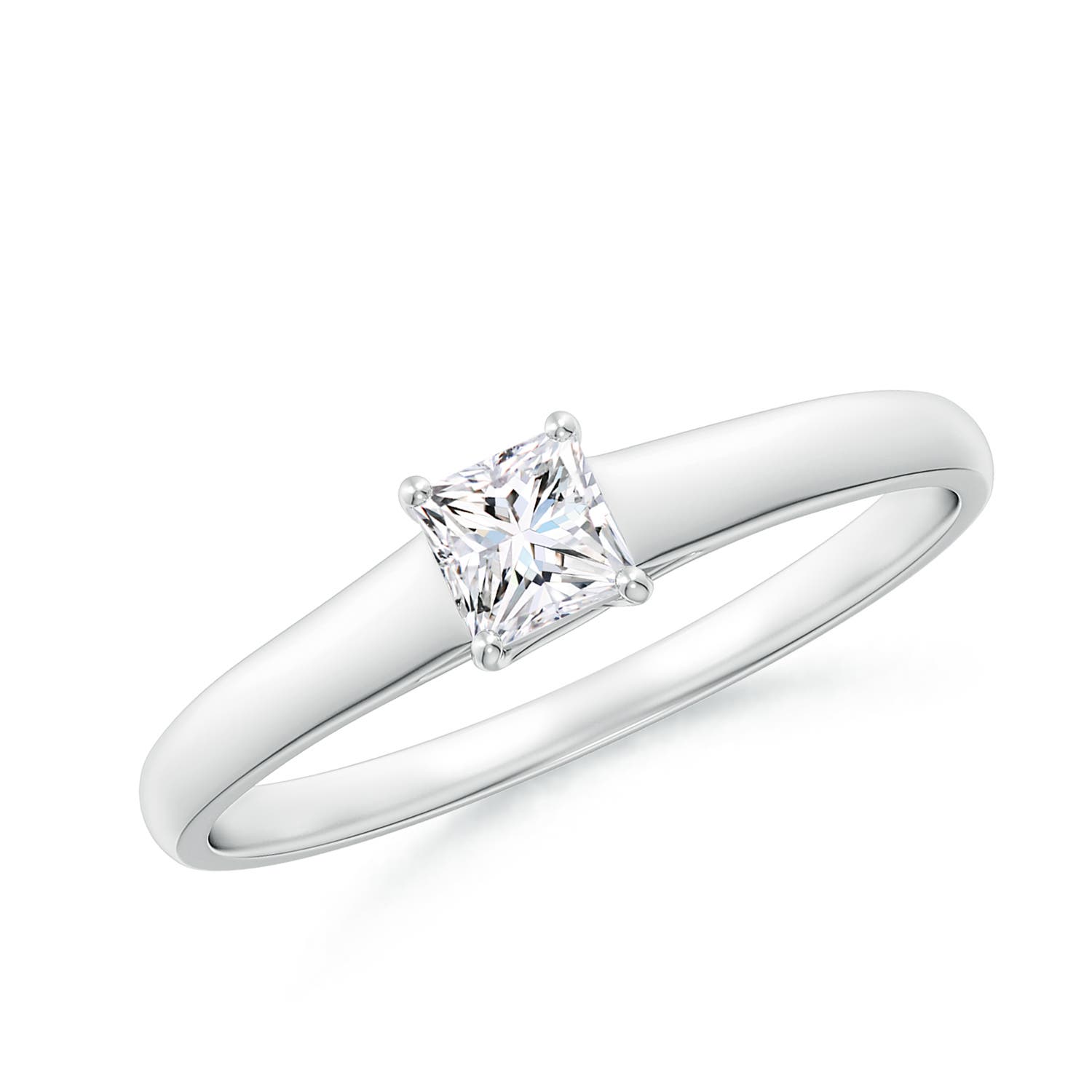 Princess-Cut Diamond Solitaire Engagement Ring