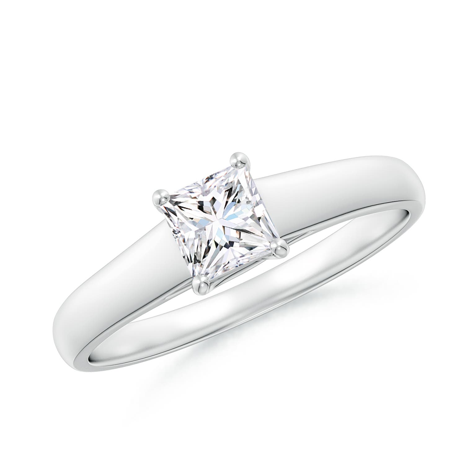 Princess-Cut Diamond Solitaire Engagement Ring