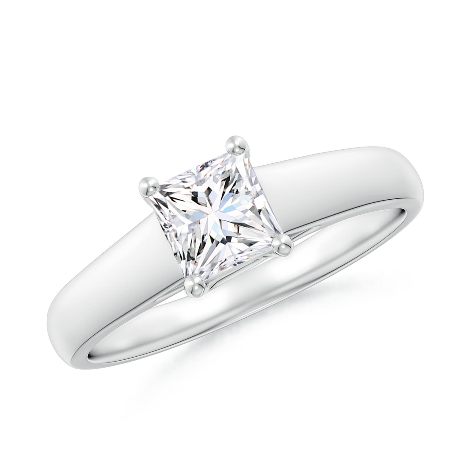 Princess-Cut Diamond Solitaire Engagement Ring