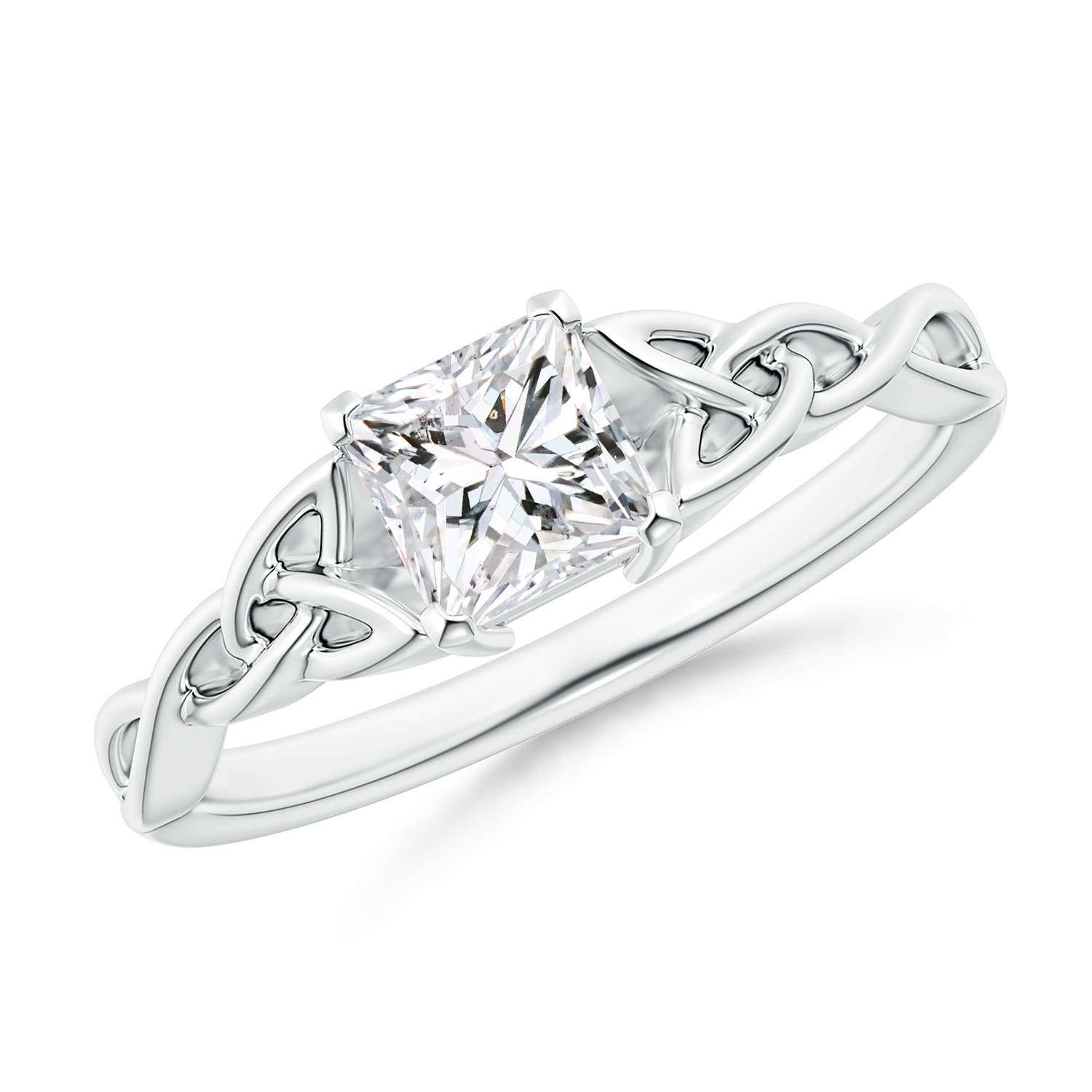 Solitaire Princess-Cut Diamond Celtic Knot Ring