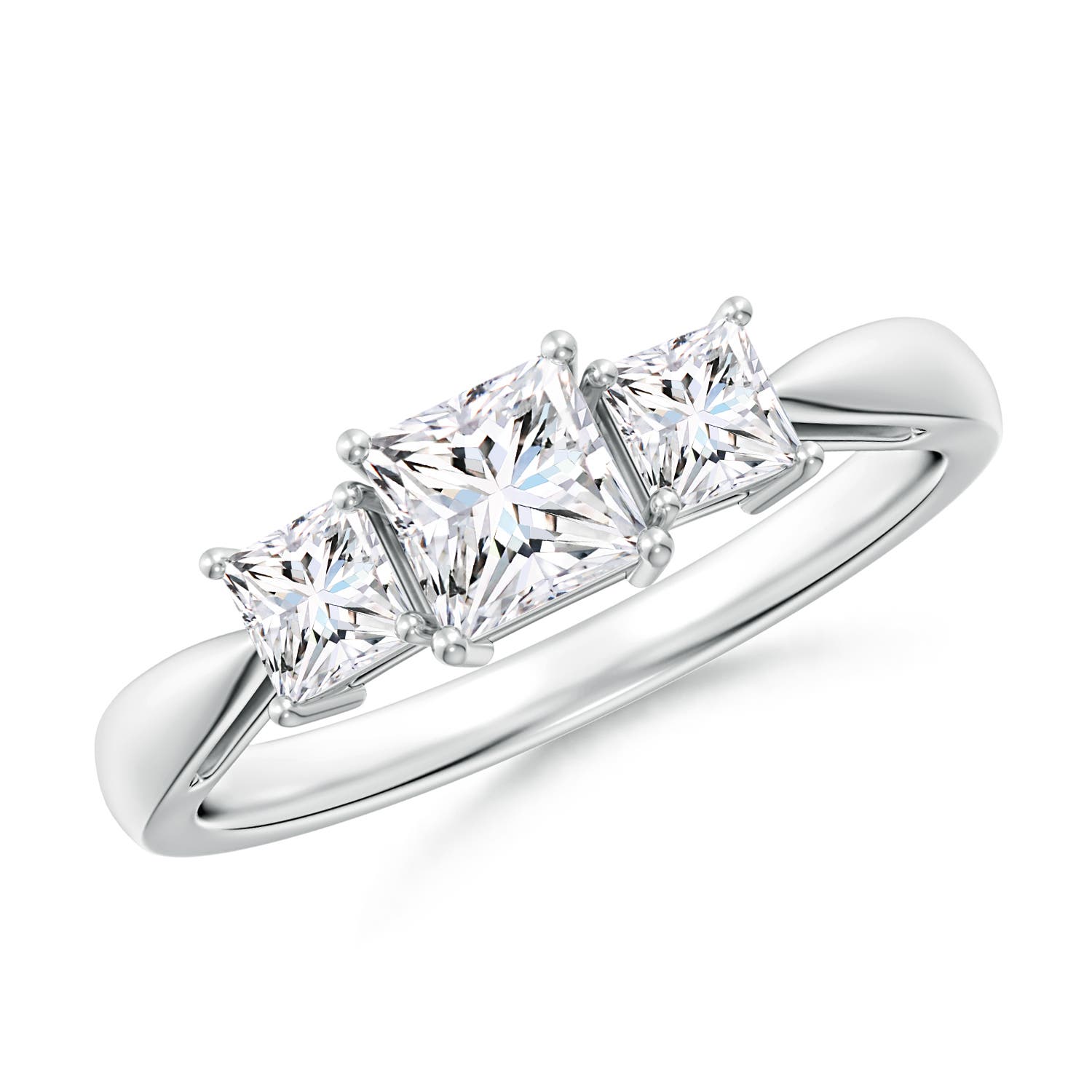 Three Stone Princess-Cut Diamond Ring