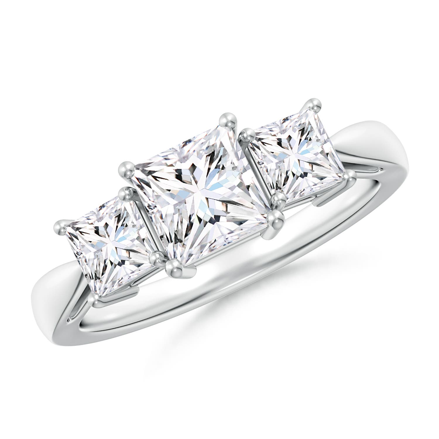 Three Stone Princess-Cut Diamond Ring