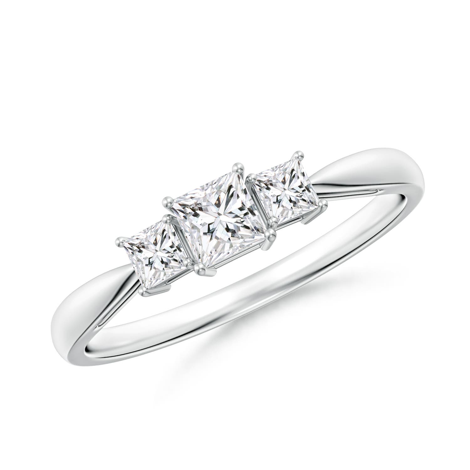 Three Stone Princess-Cut Diamond Ring