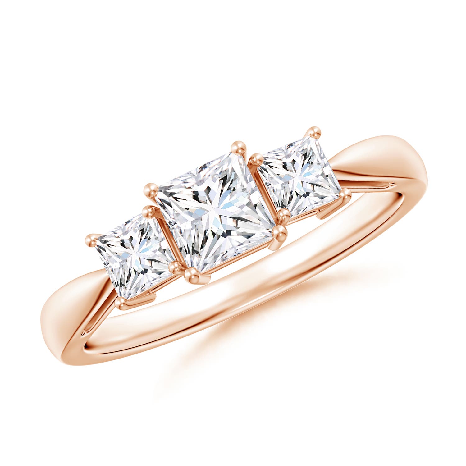 Three Stone Princess-Cut Diamond Ring