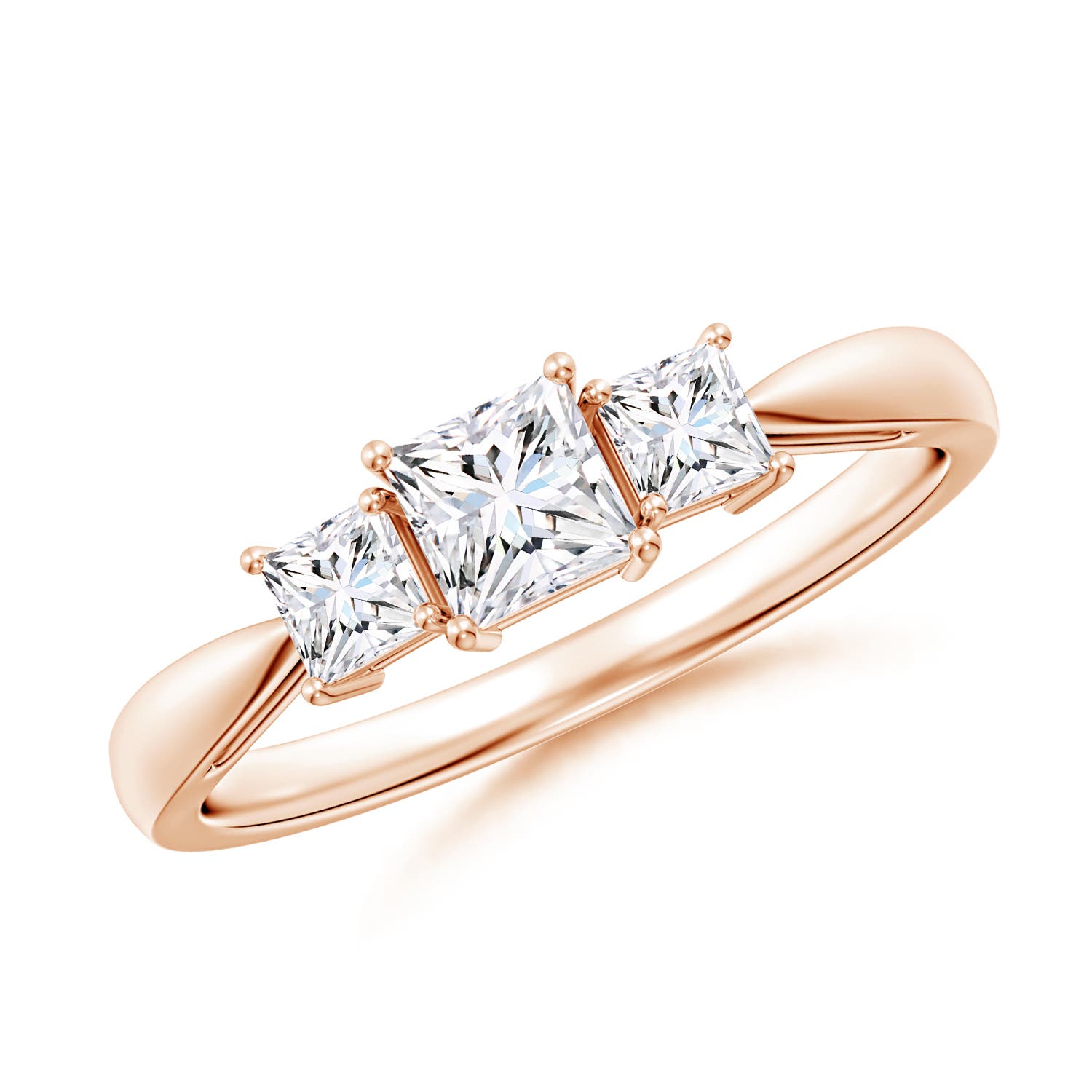 Three Stone Princess-Cut Diamond Ring