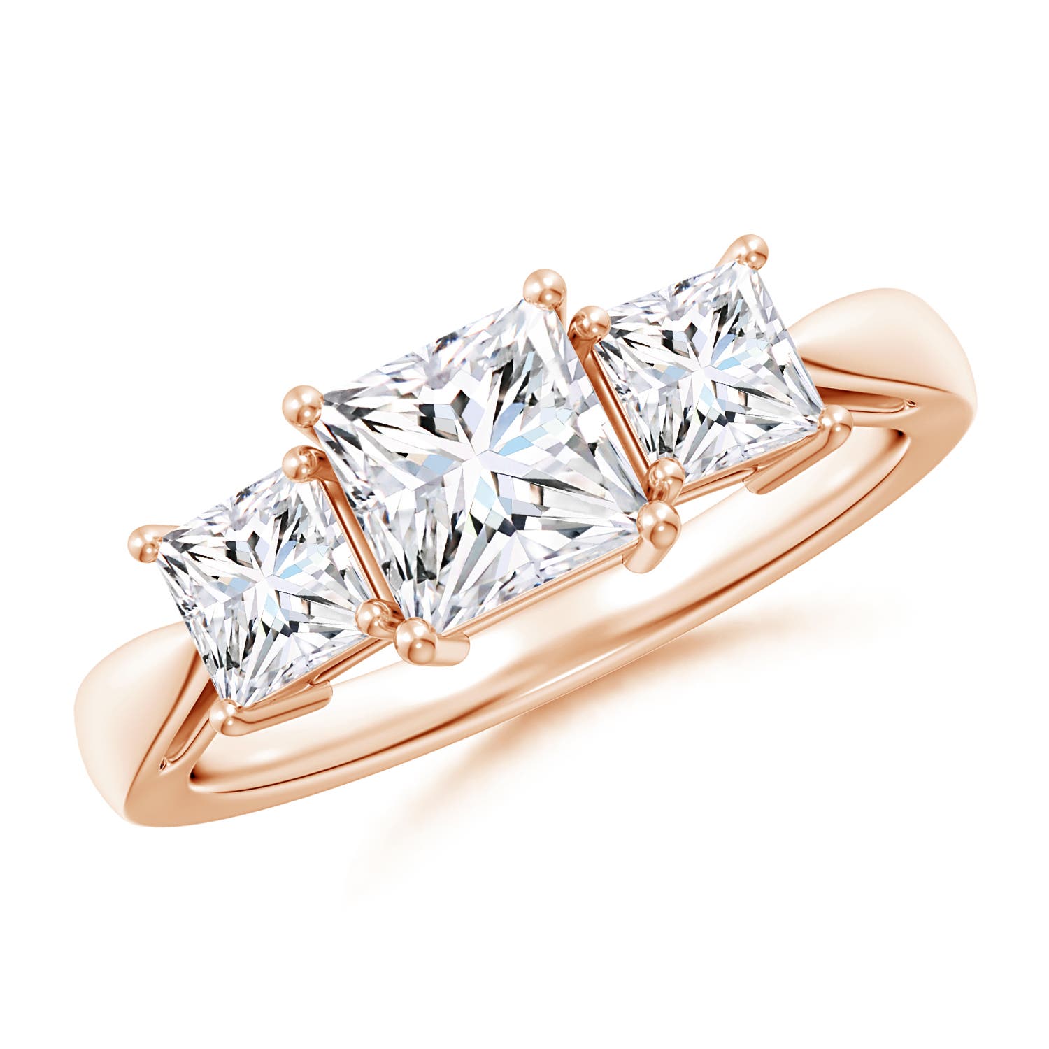 Three Stone Princess-Cut Diamond Ring