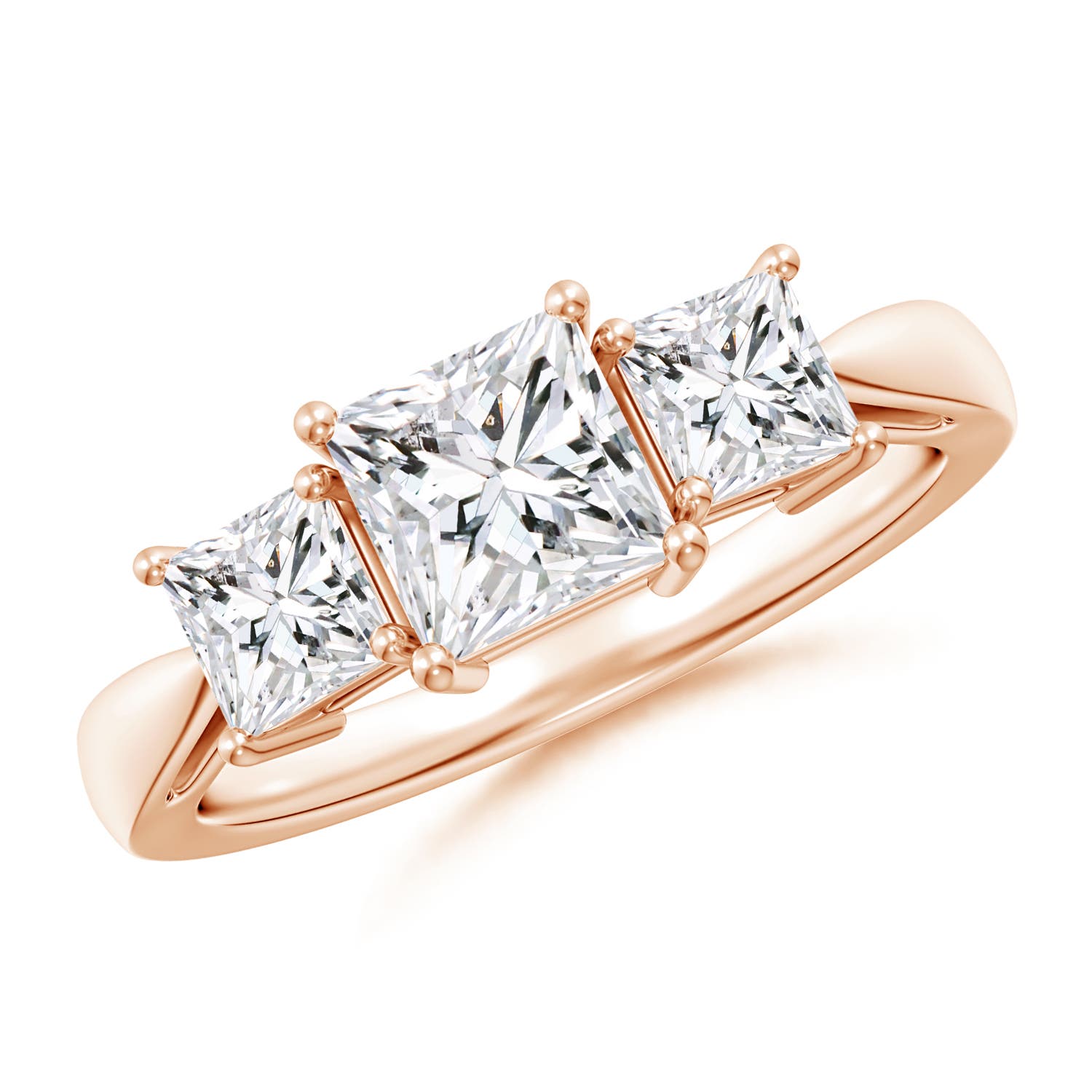 Three Stone Princess-Cut Diamond Ring